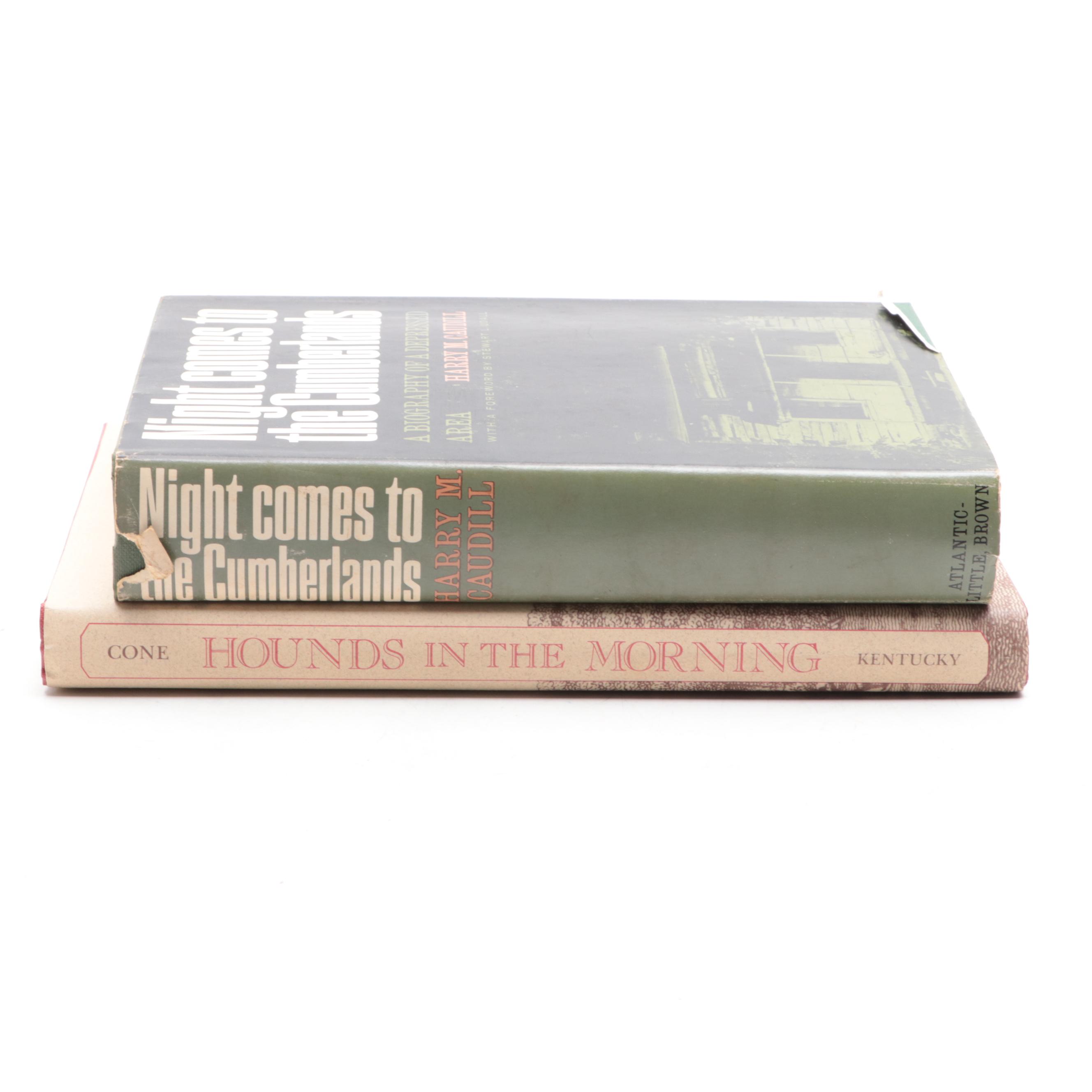 Signed "Night Comes to the Cumberlands" and "Hounds in the Morning"