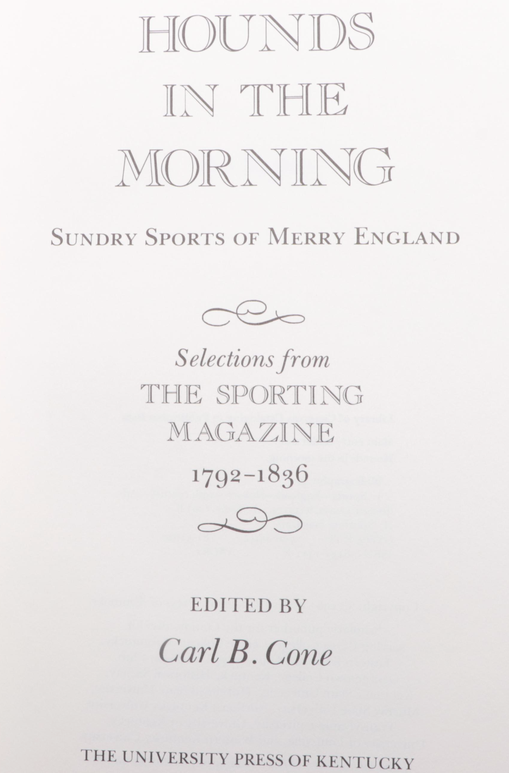 Signed "Night Comes to the Cumberlands" and "Hounds in the Morning"