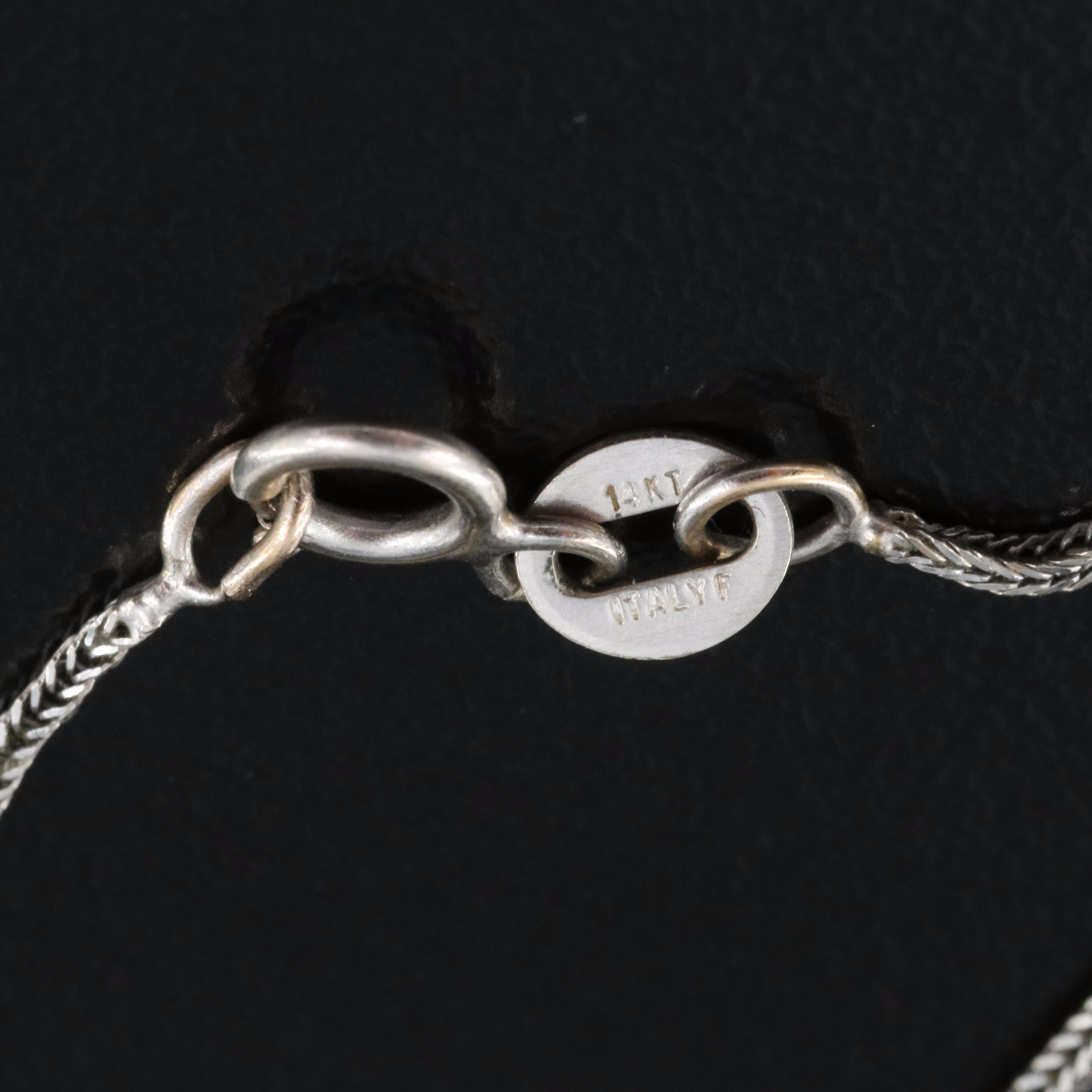 14K 0.23 CTW Diamond Pendant on Italian Foxtail Chain