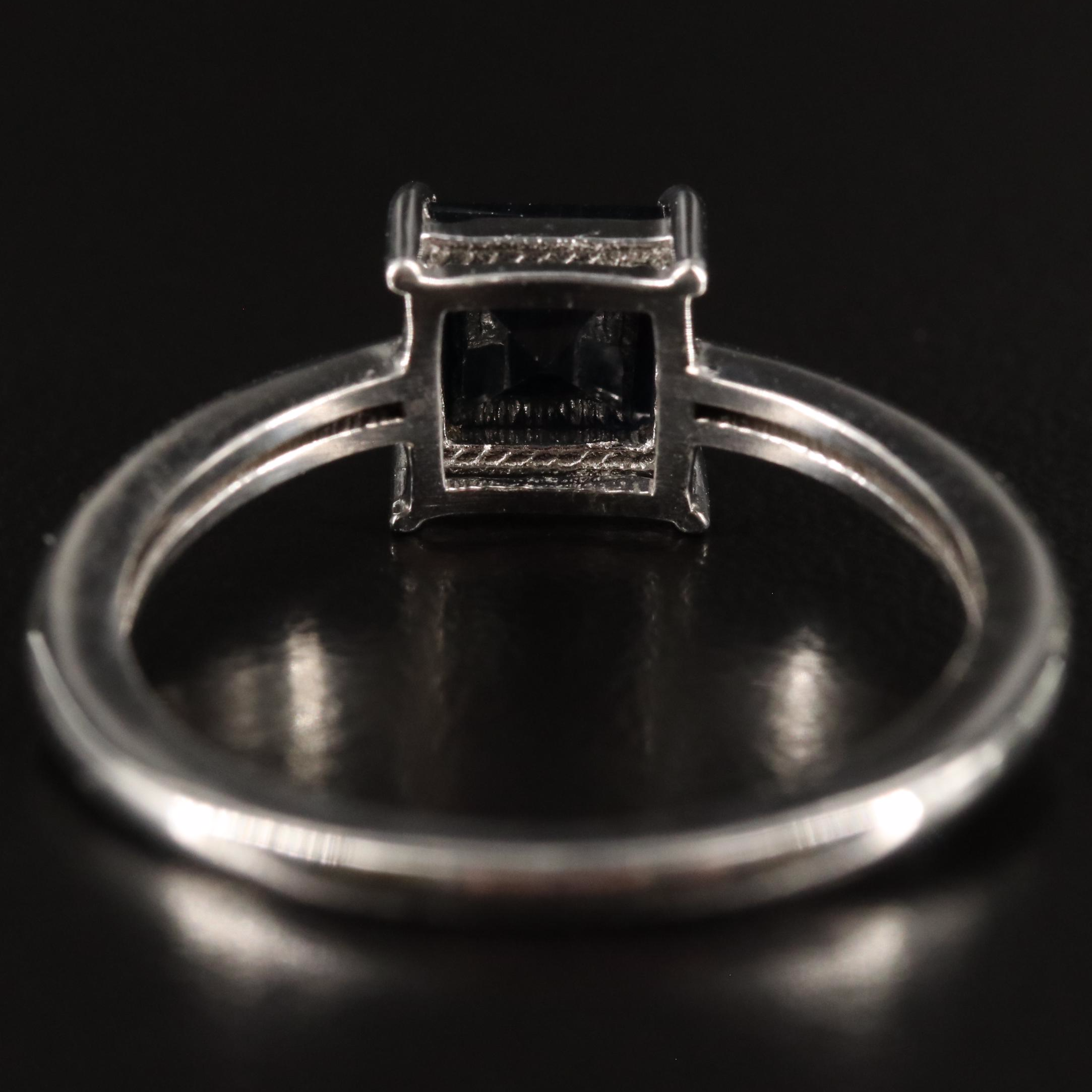 Sterling Sapphire Solitaire Ring