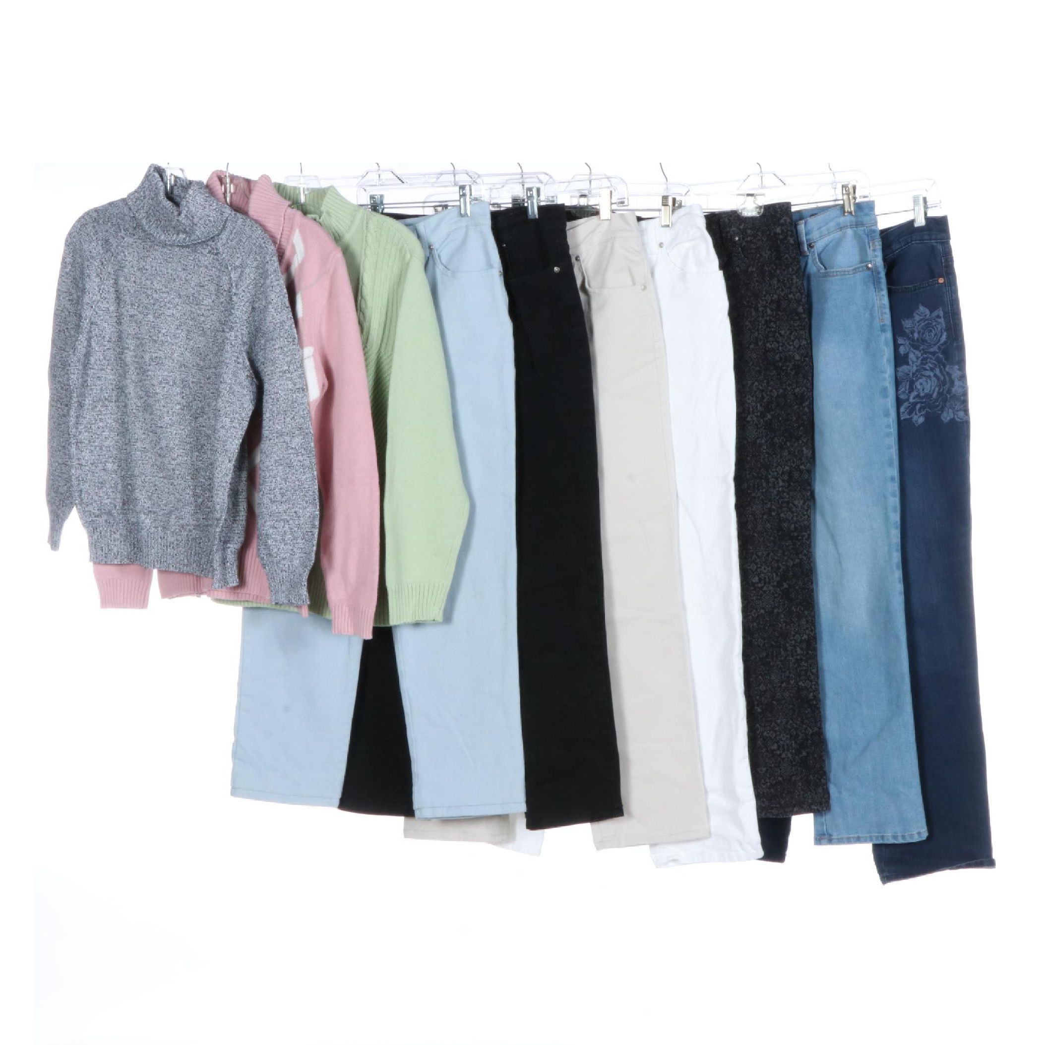 Liz Claiborne, Karen Scott Sweaters, and Gloria Vanderbilt Amanda Style Jeans