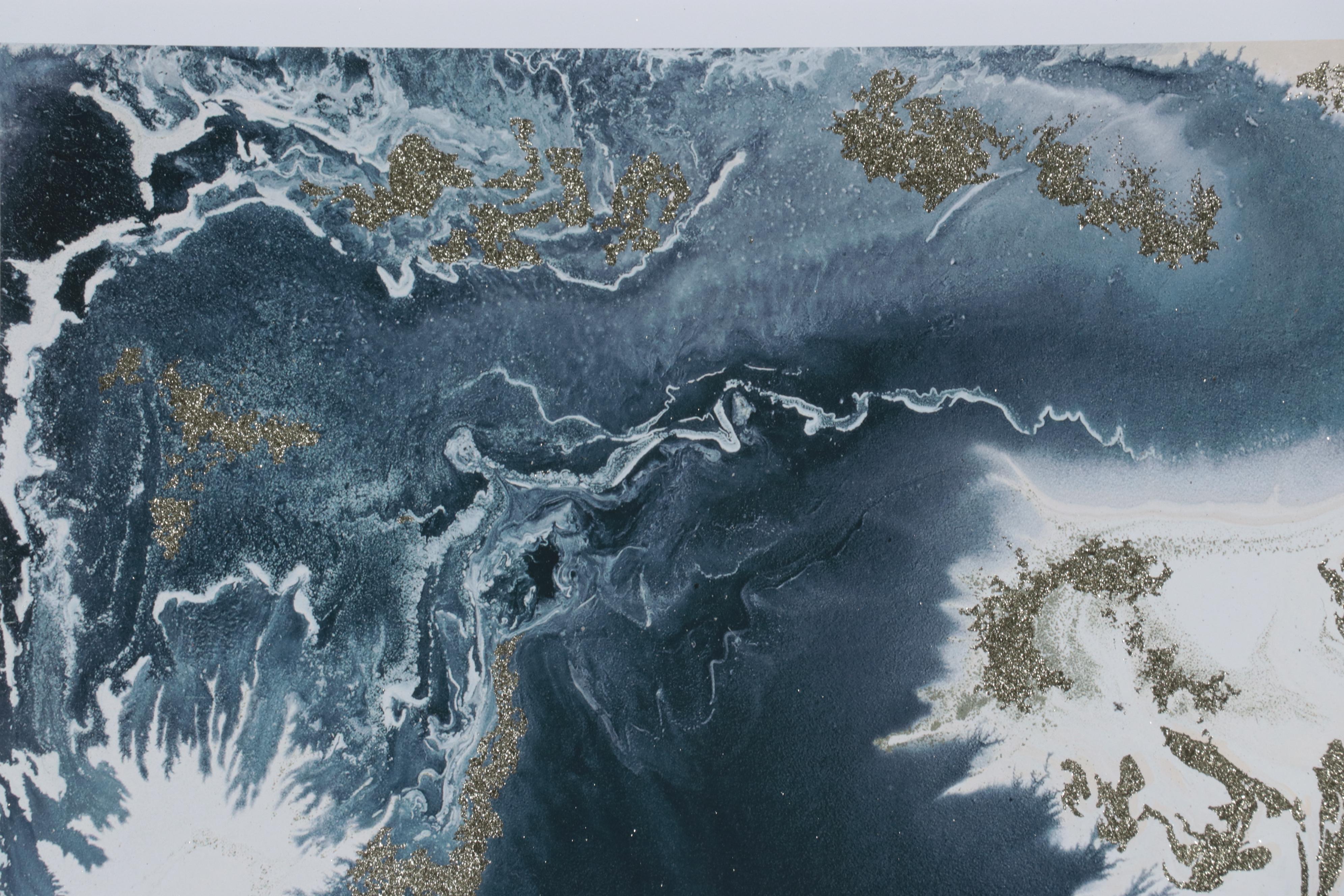 Embellished Offset Lithograph "Blue Lagoon 8," Late 20th Century