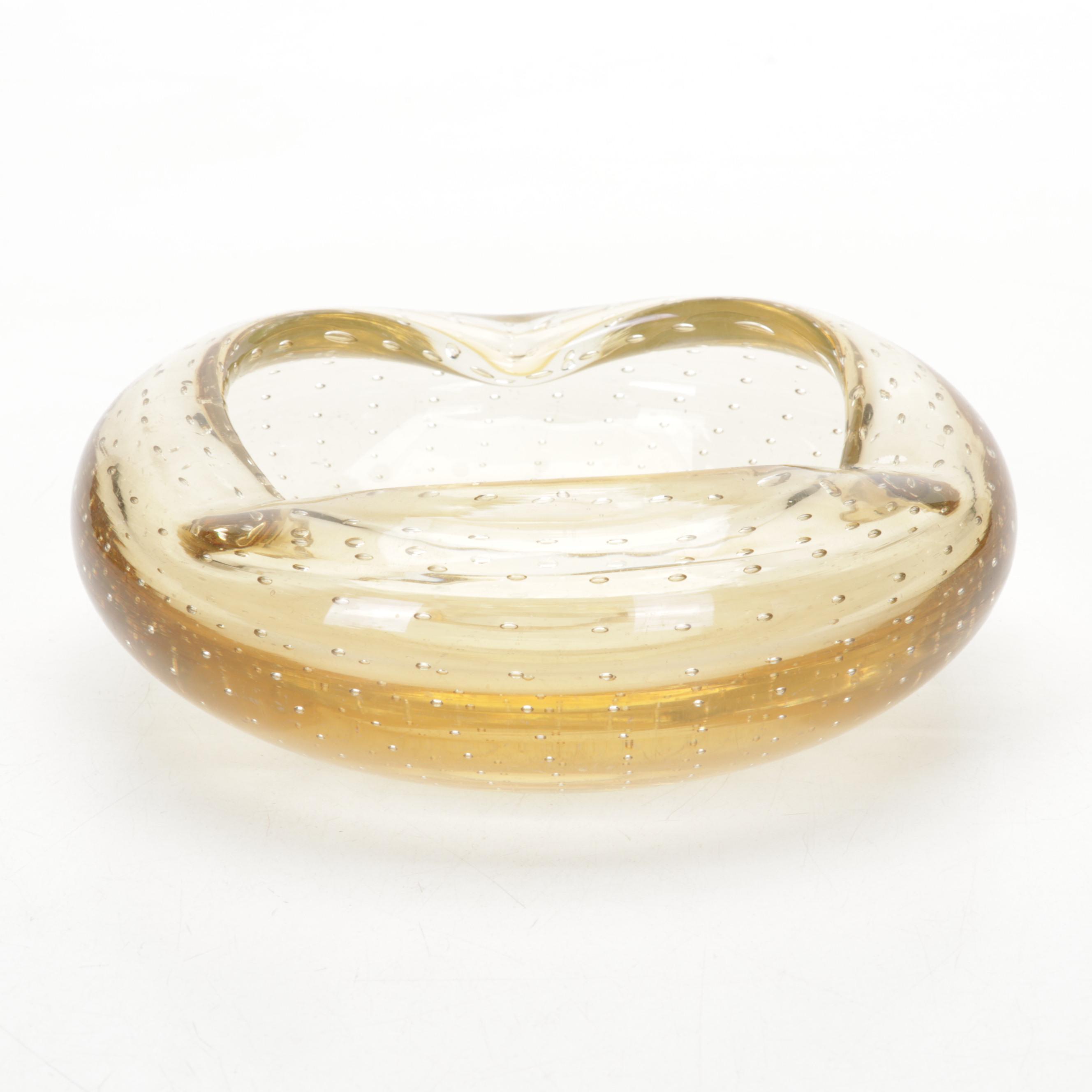 Heath and Erickson Glass Controlled Bubble Ashtray With Kinetic Sculpture