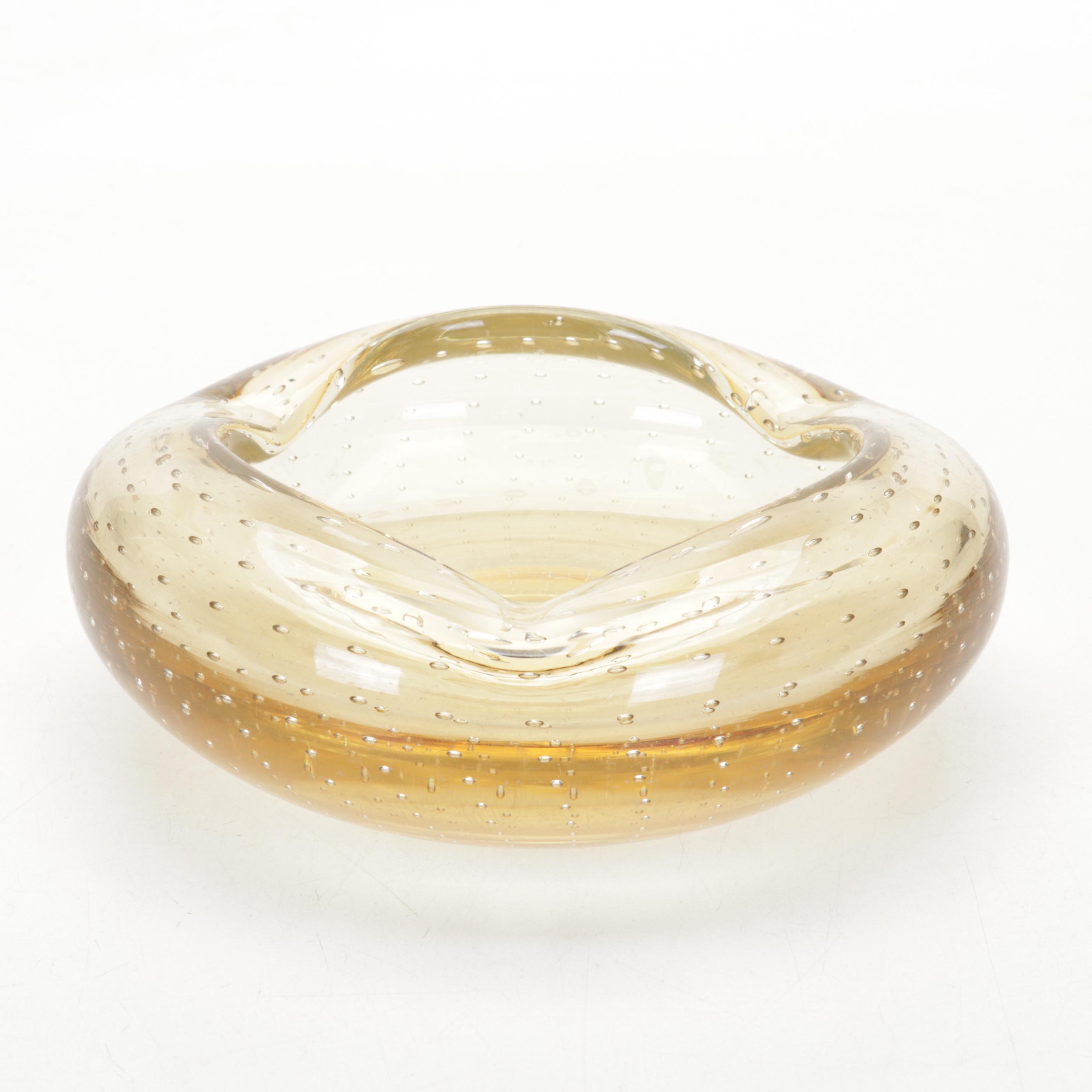 Heath and Erickson Glass Controlled Bubble Ashtray With Kinetic Sculpture