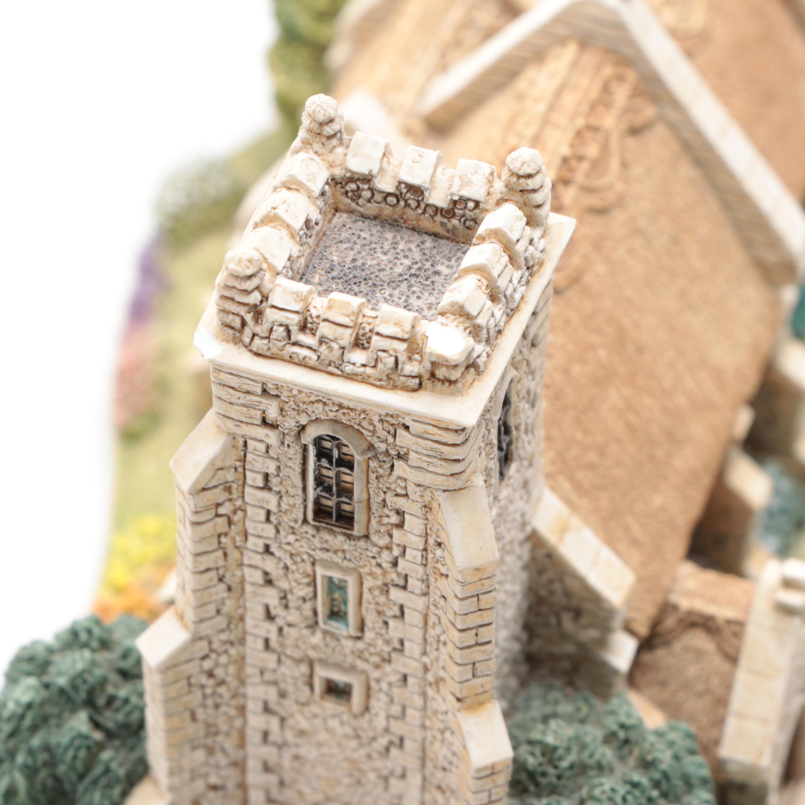 Lilliput Lane English Church Figurine with Figural German Santa Claus Ornament