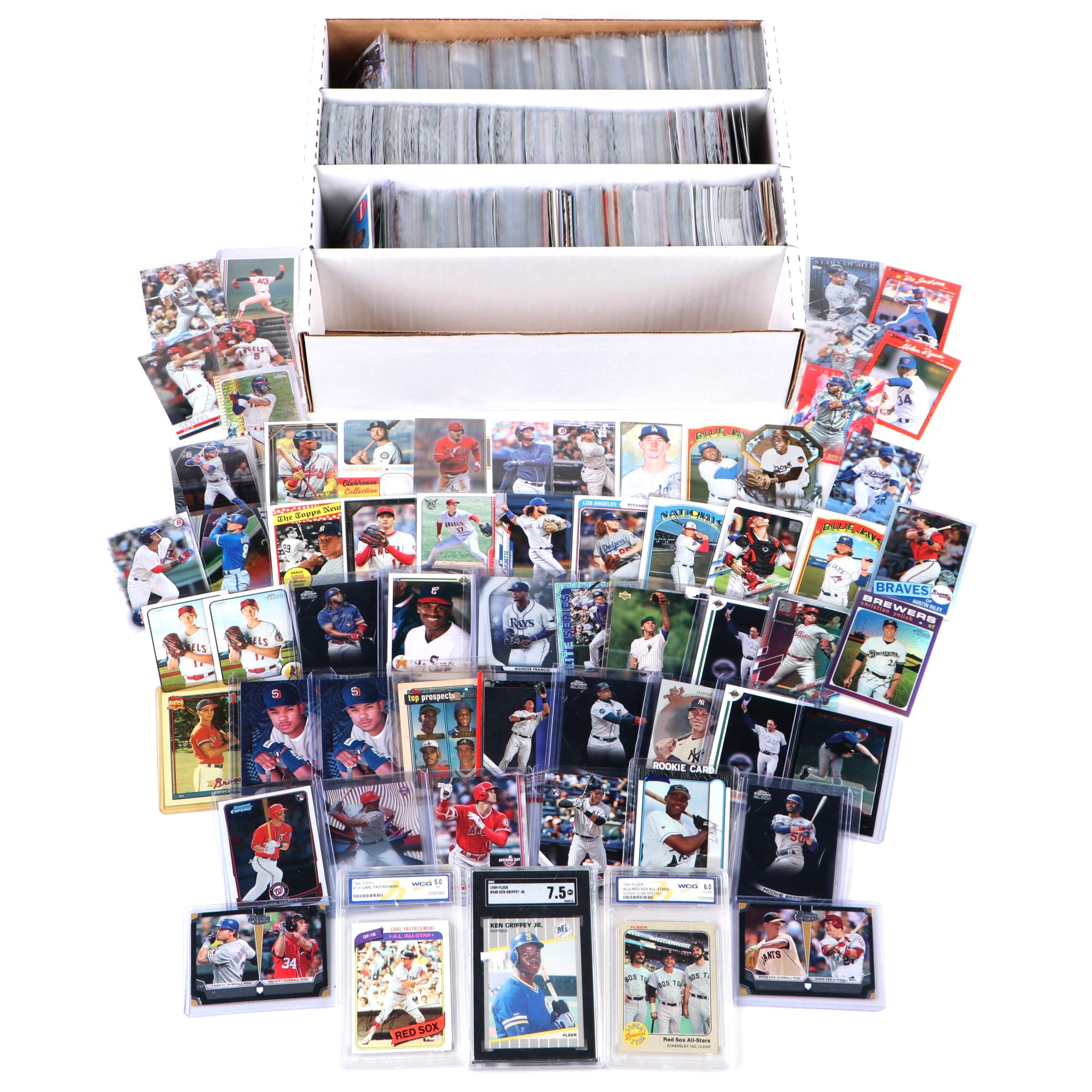 Topps, More Baseball Cards with Graded, Rookies, Judge, Griffey Jr., 1980s–2020s