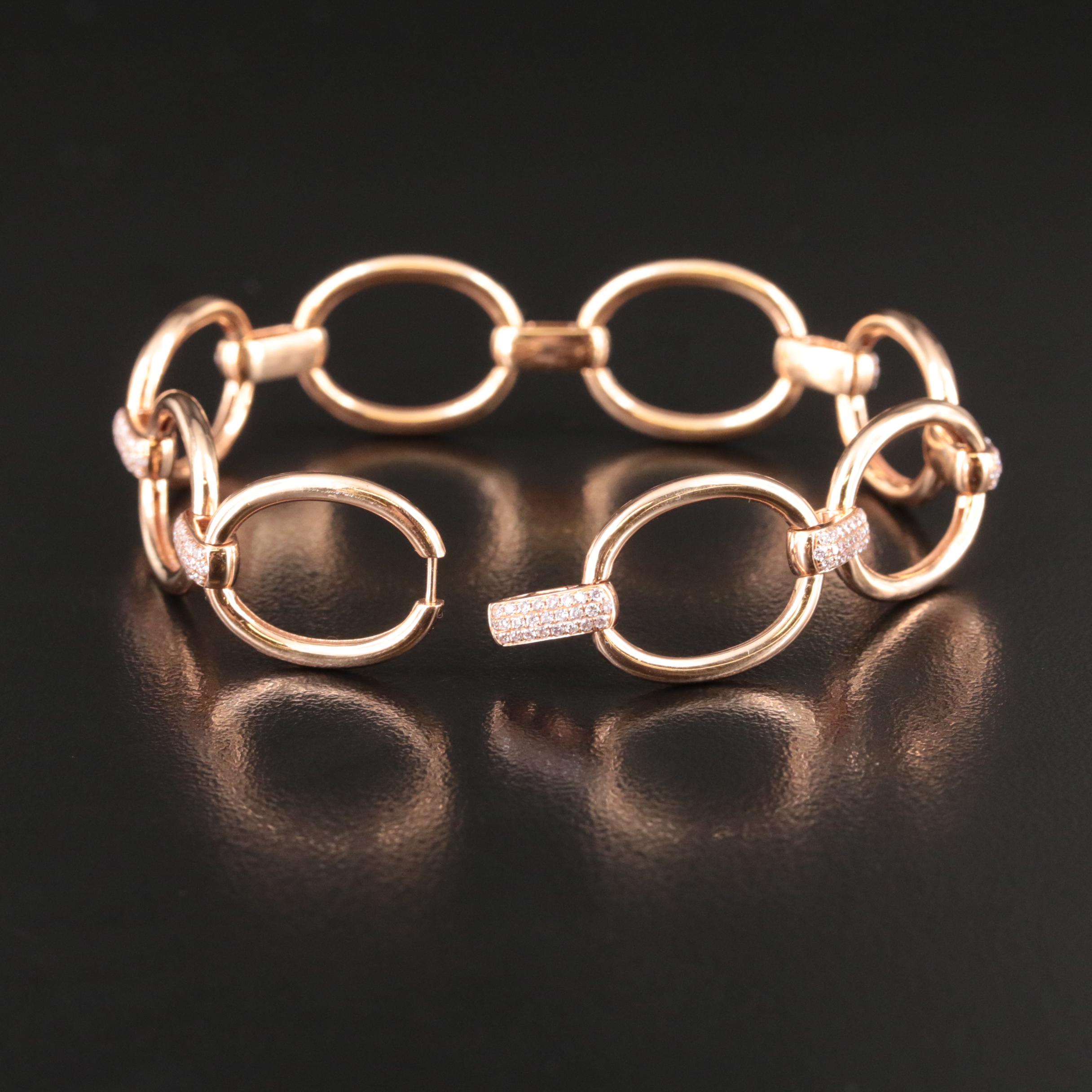 18K Rose Gold 0.86 CTW Diamond Bracelet