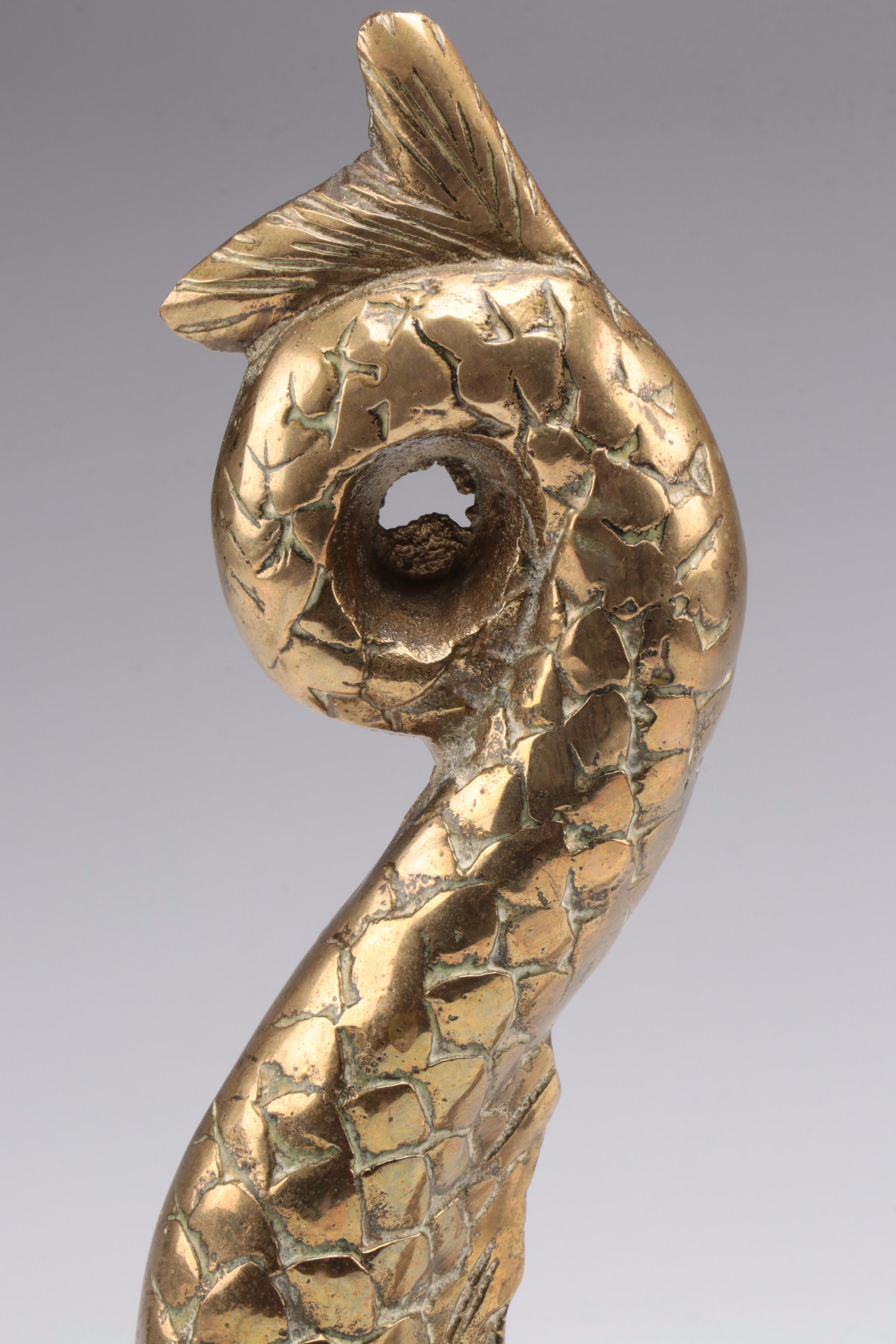 English Brass and Iron Dolphin-Form Doorstop, 19th Cenury