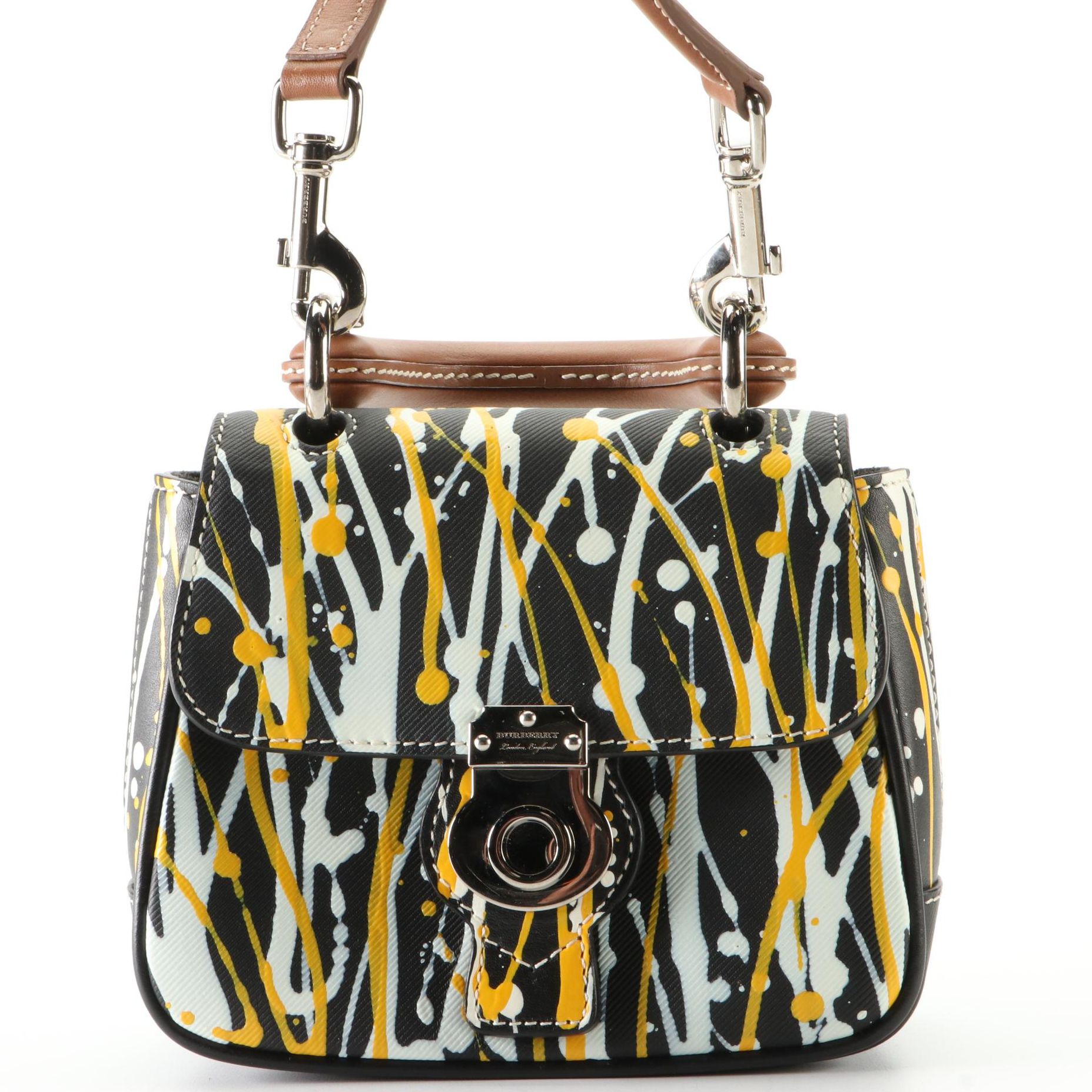Burberry DK88 Mini Top Handle Bag in Graphic Print Leather