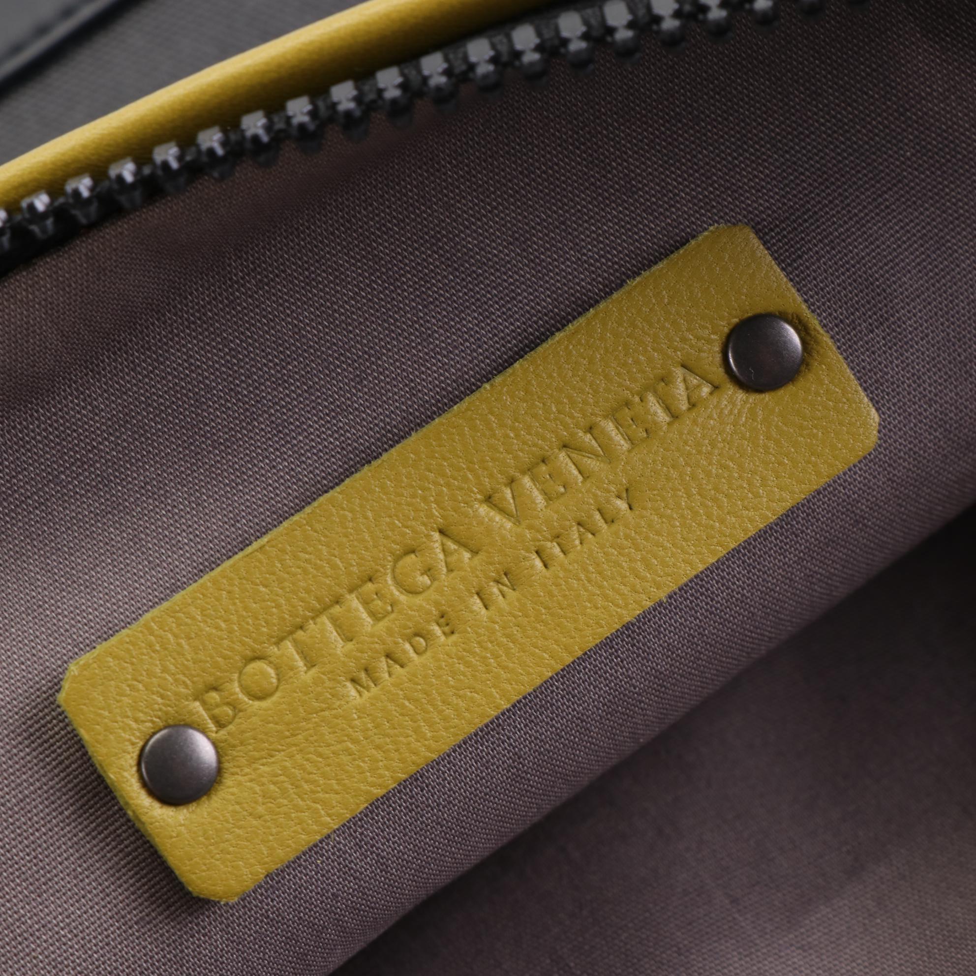 Bottega Veneta Meridian Pouch in Canvas and Intrecciato Leather