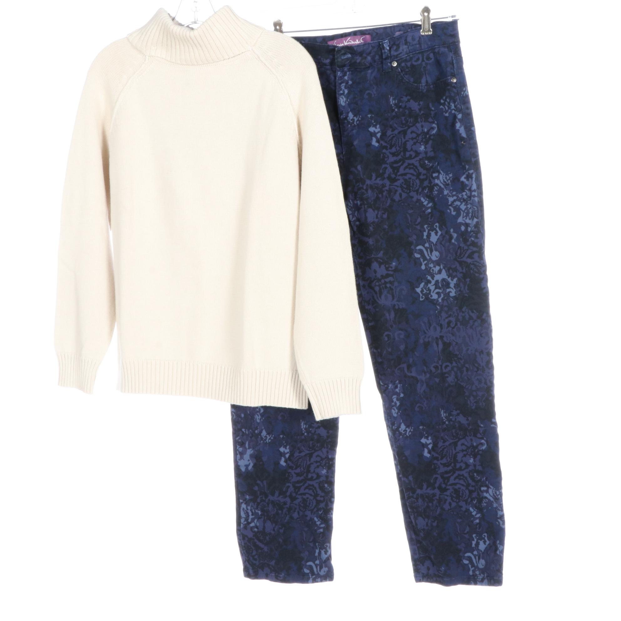 Karen Scott Sweaters and Gloria Vanderbilt Amanda Style Jeans