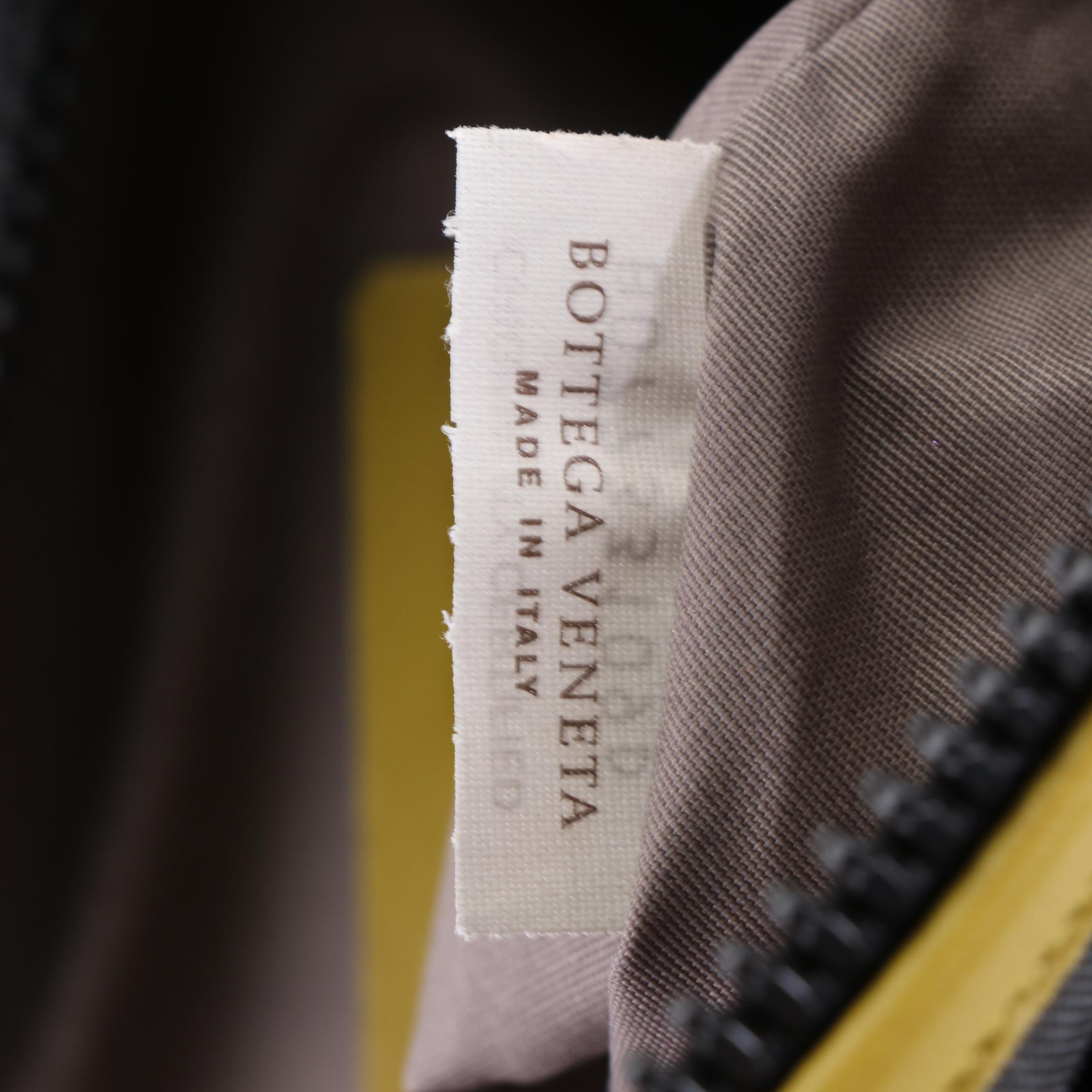 Bottega Veneta Meridian Pouch in Canvas and Intrecciato Leather