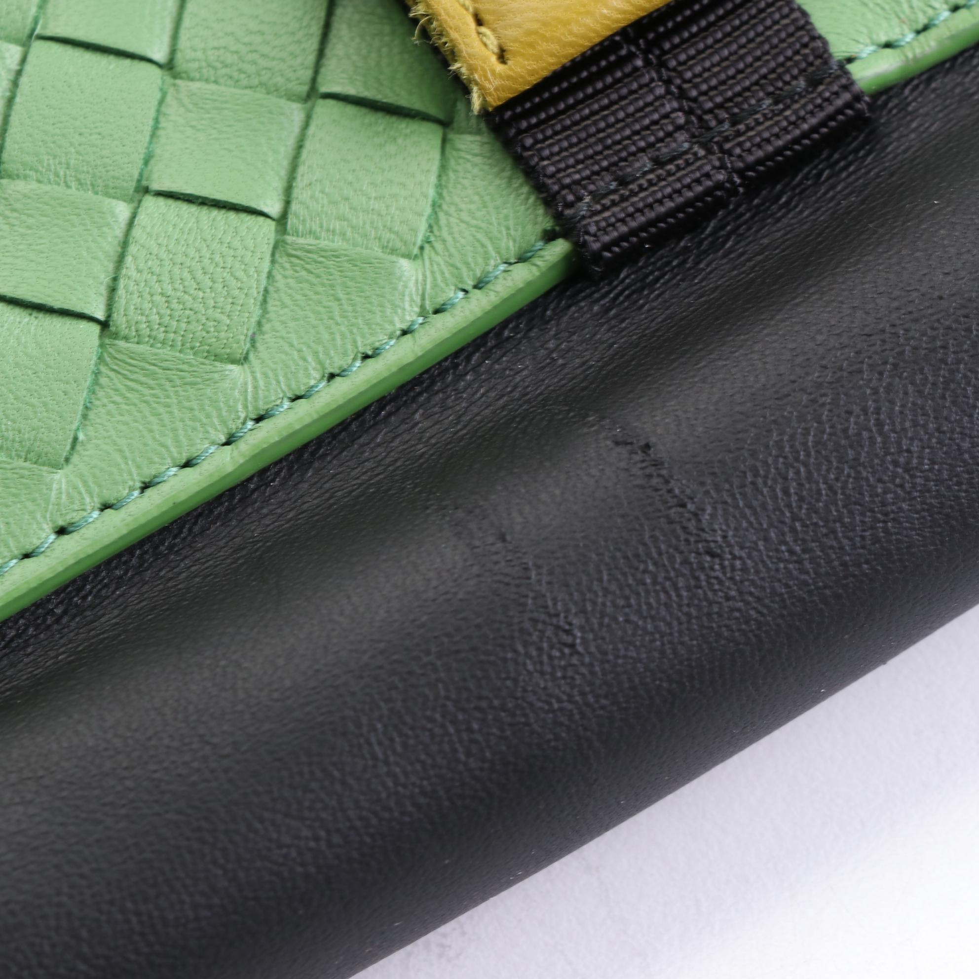 Bottega Veneta Meridian Pouch in Canvas and Intrecciato Leather