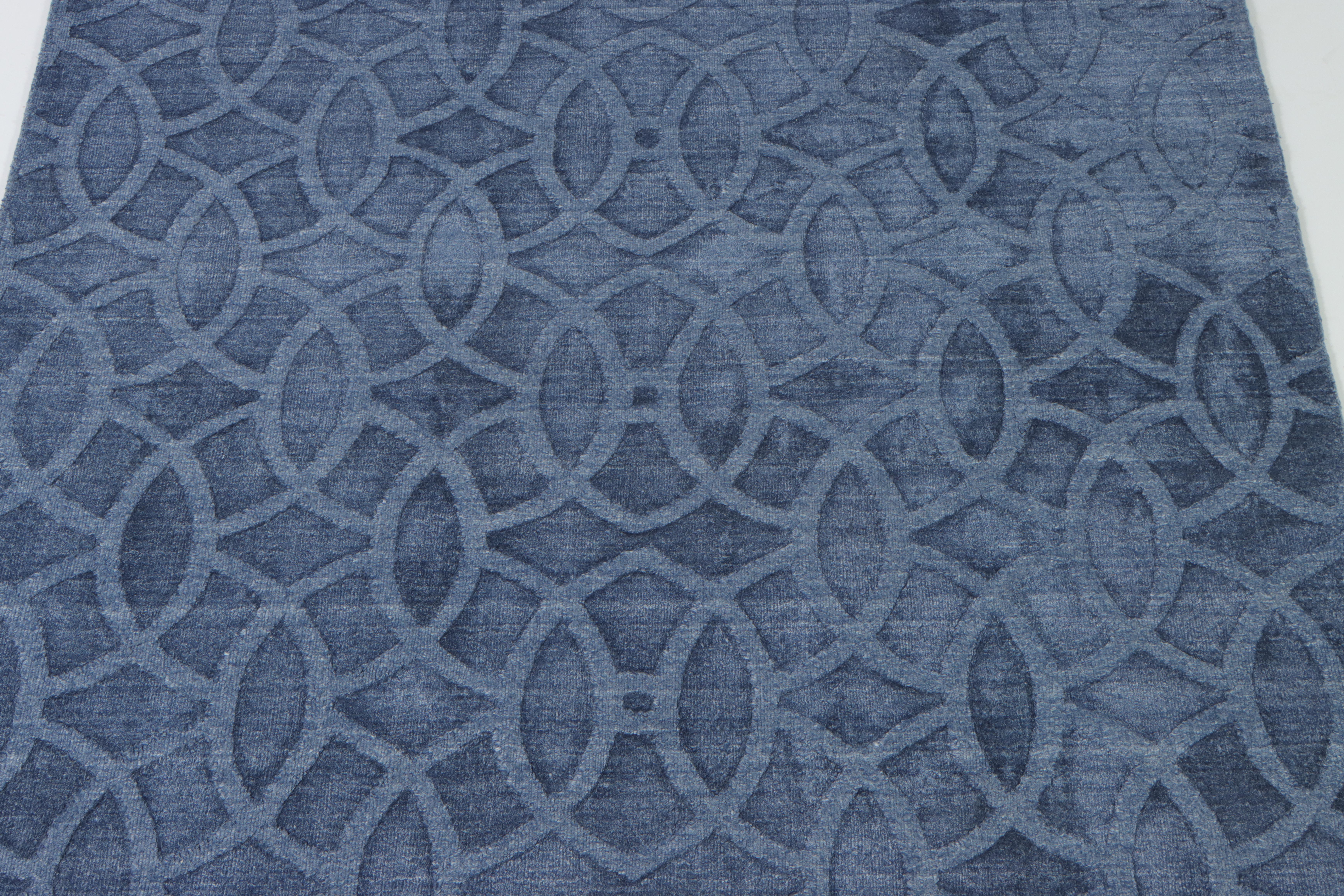 4'11 x 7'11 Hand-Knotted Contemporary Geometric Area Rug