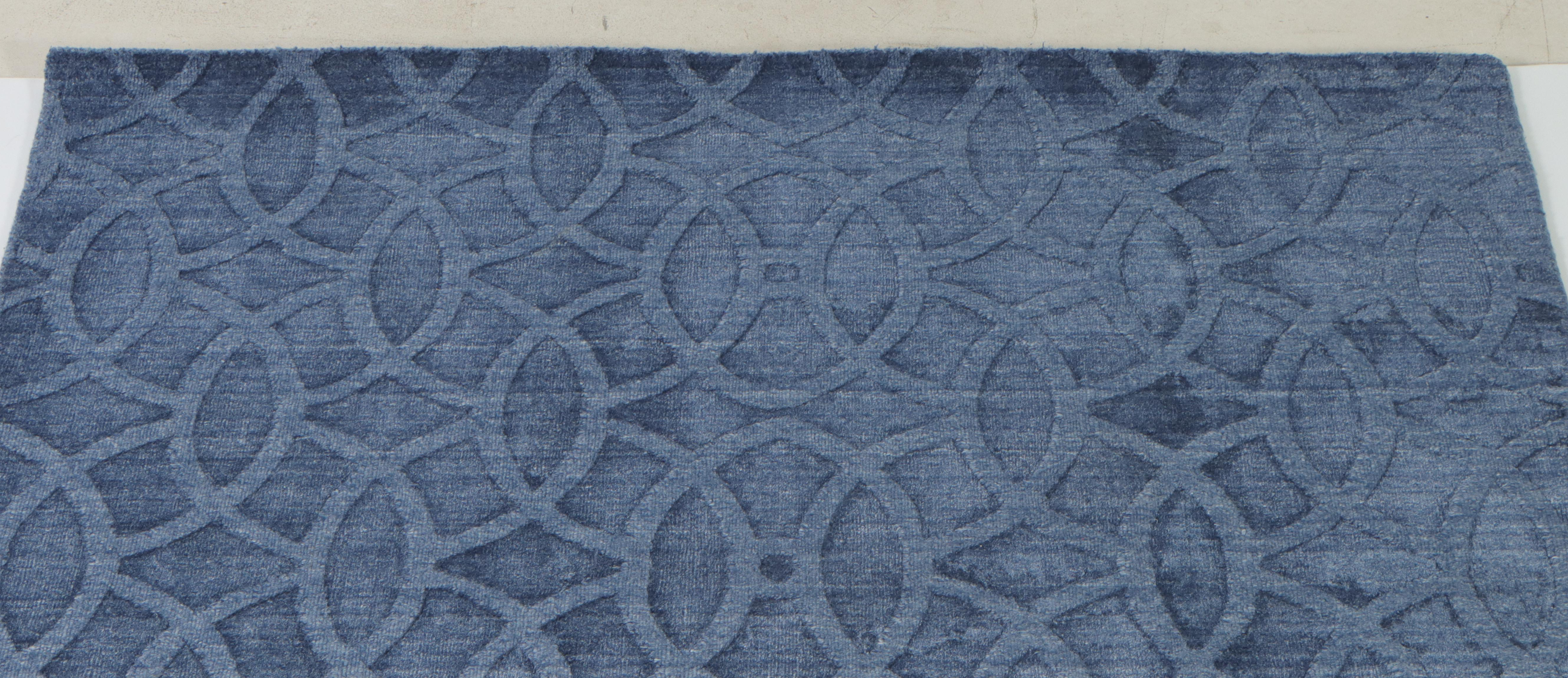 4'11 x 7'11 Hand-Knotted Contemporary Geometric Area Rug