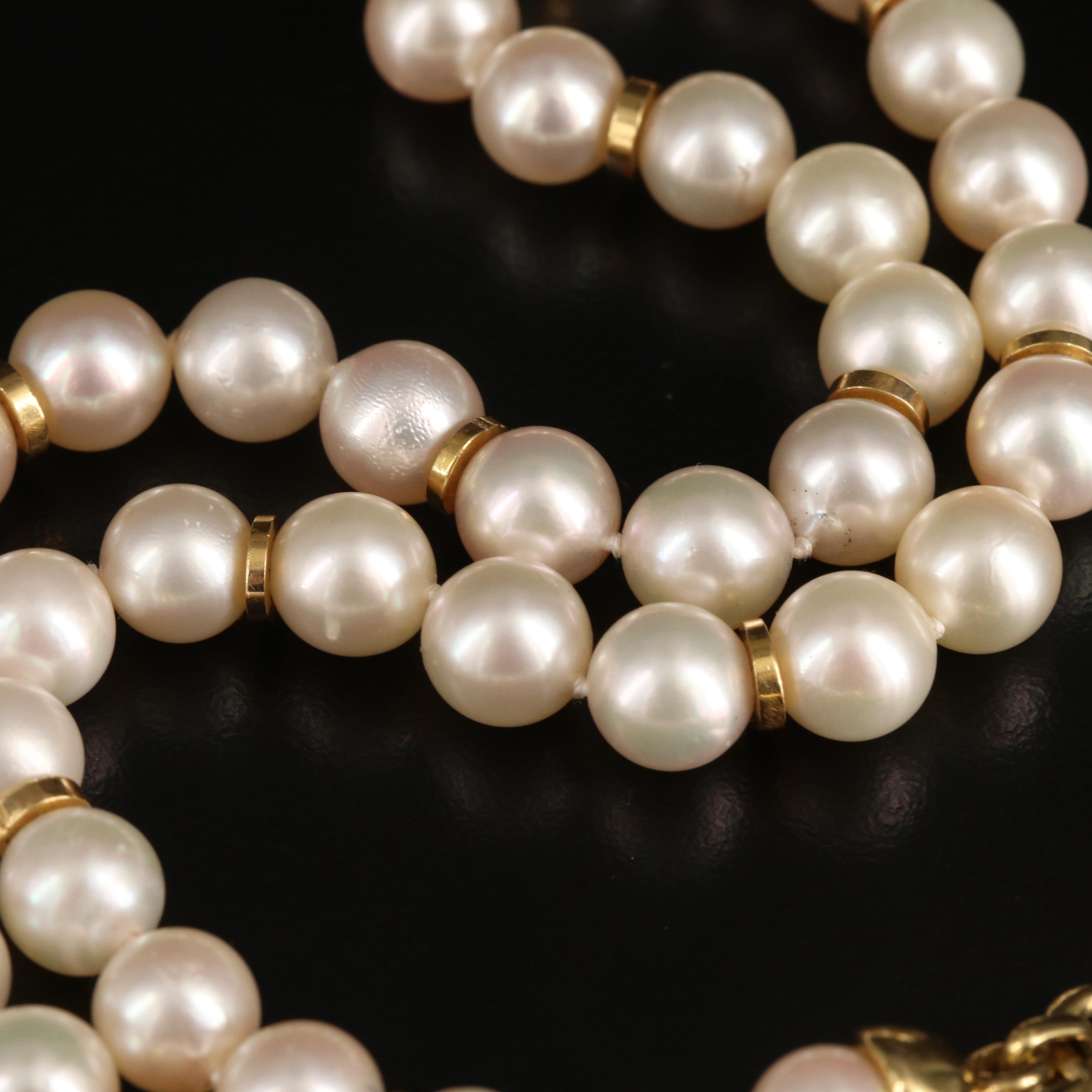 Silvia Kelly 18K Pearl Necklace with Diamond Accents
