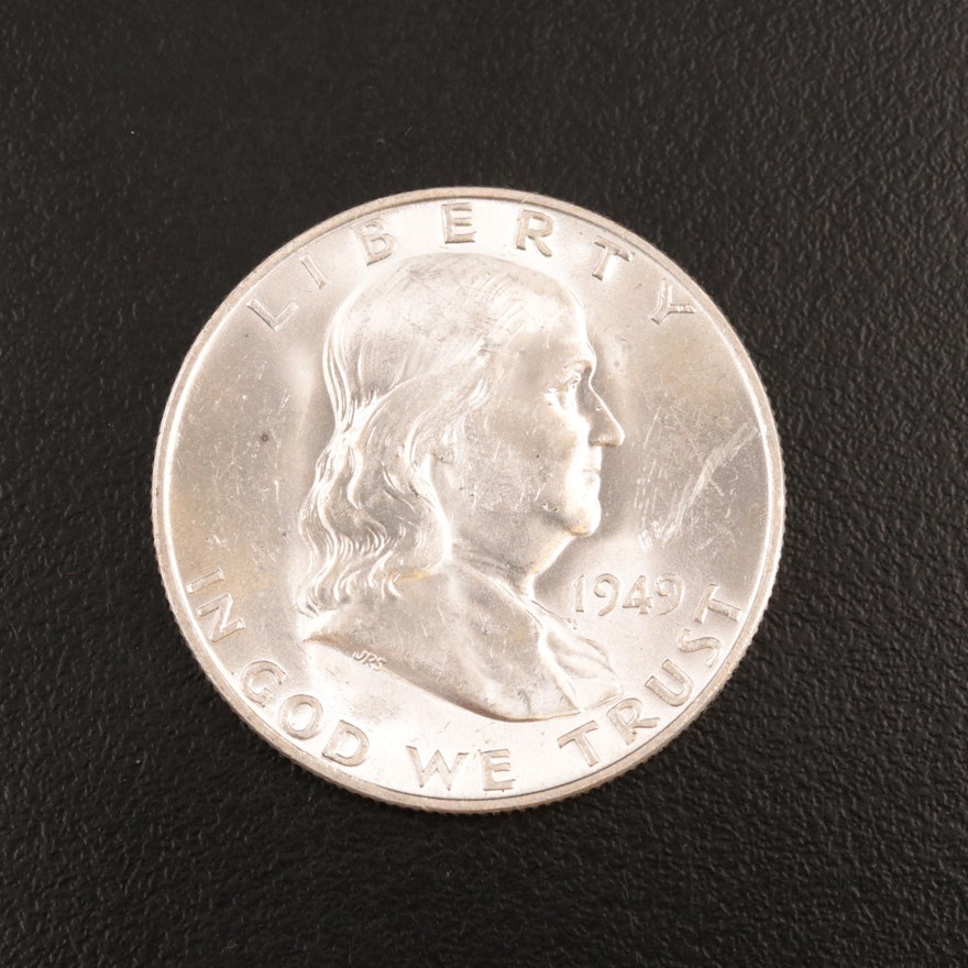 Uncirculated 1949-D Franklin Silver Half Dollar