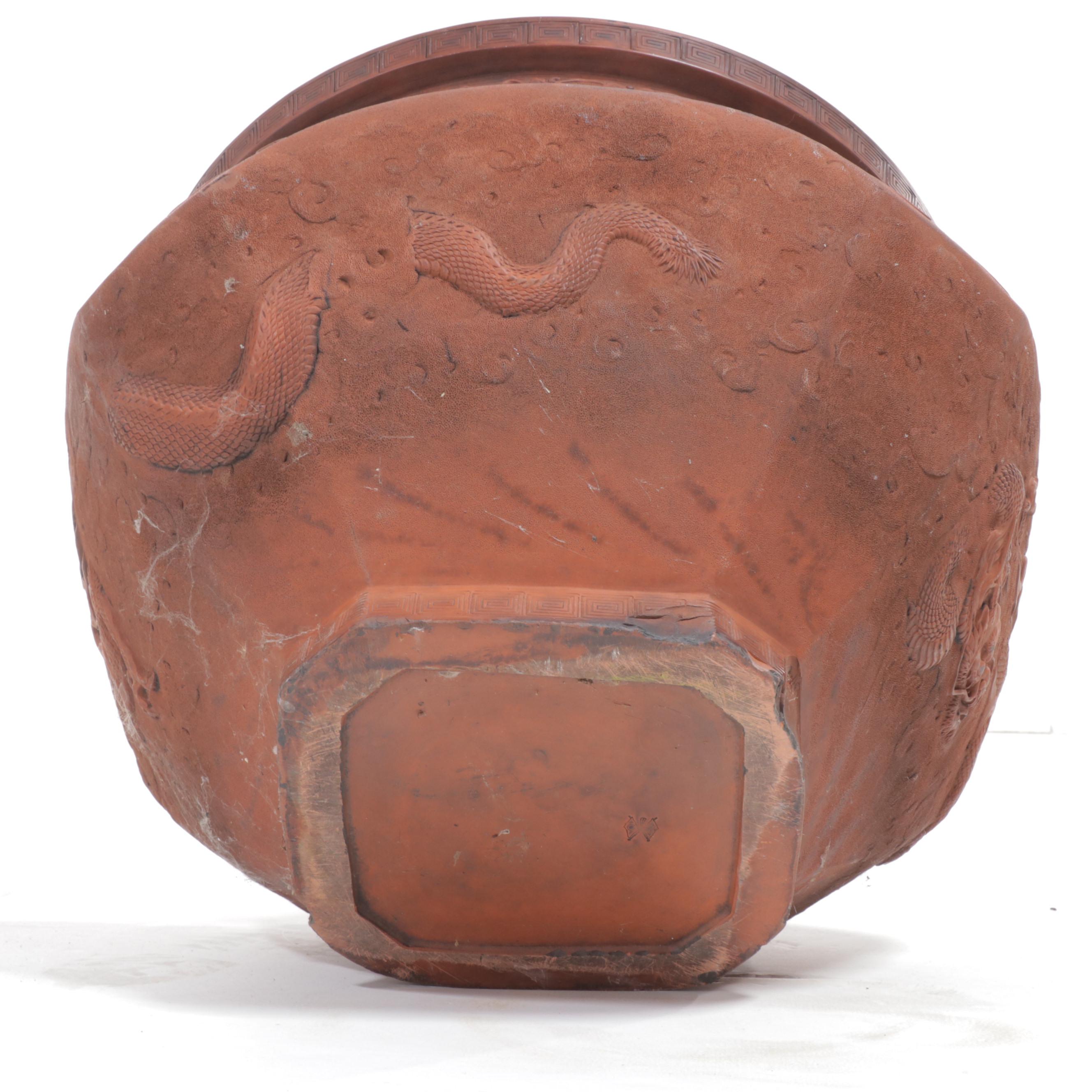 Large Japanese Tokoname Terracotta Pot, Early to Mid 20th Century