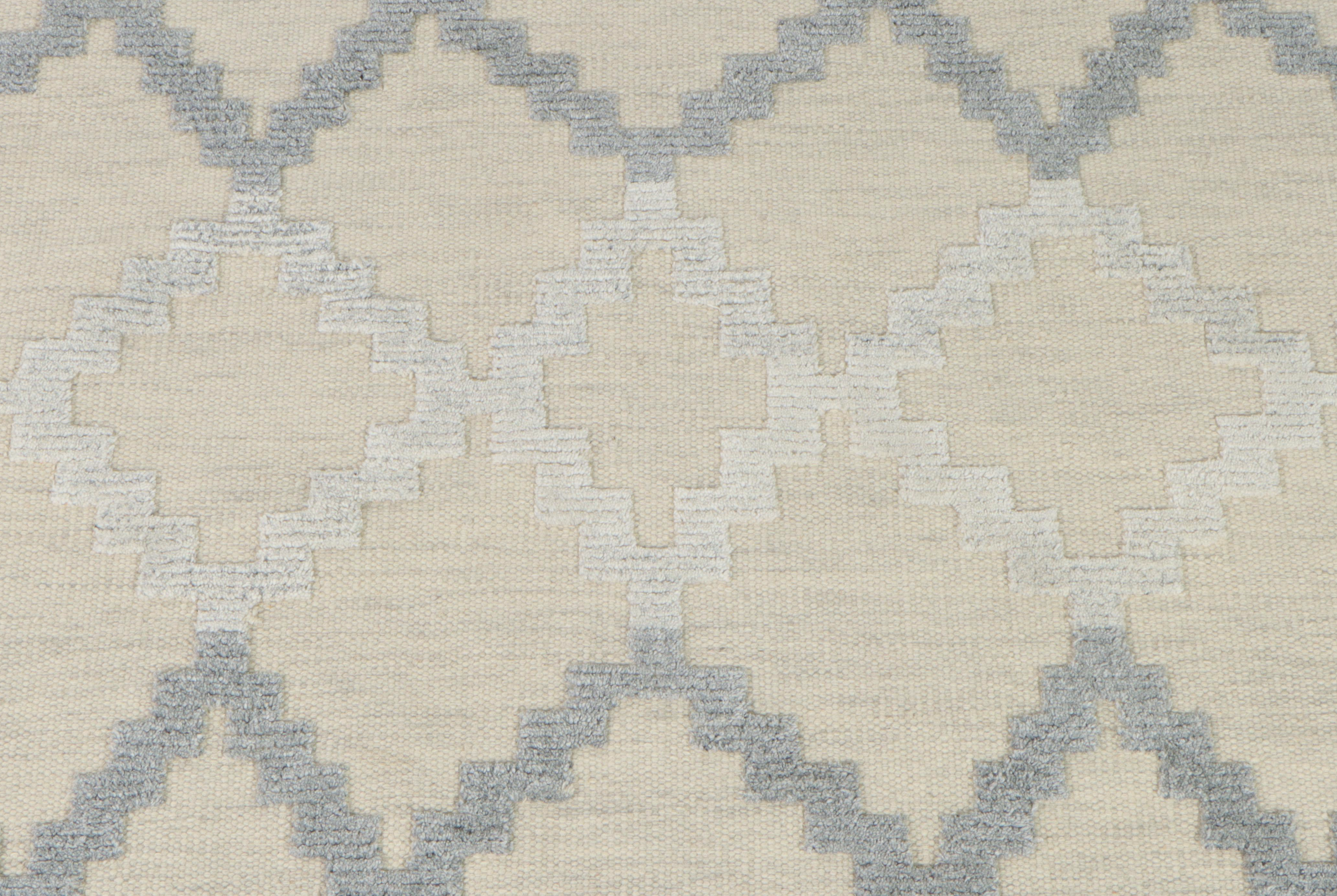 5'2 x 7'10 Handwoven Indian Dhurrie Mixed Technique Diamond Pattern Area Rug