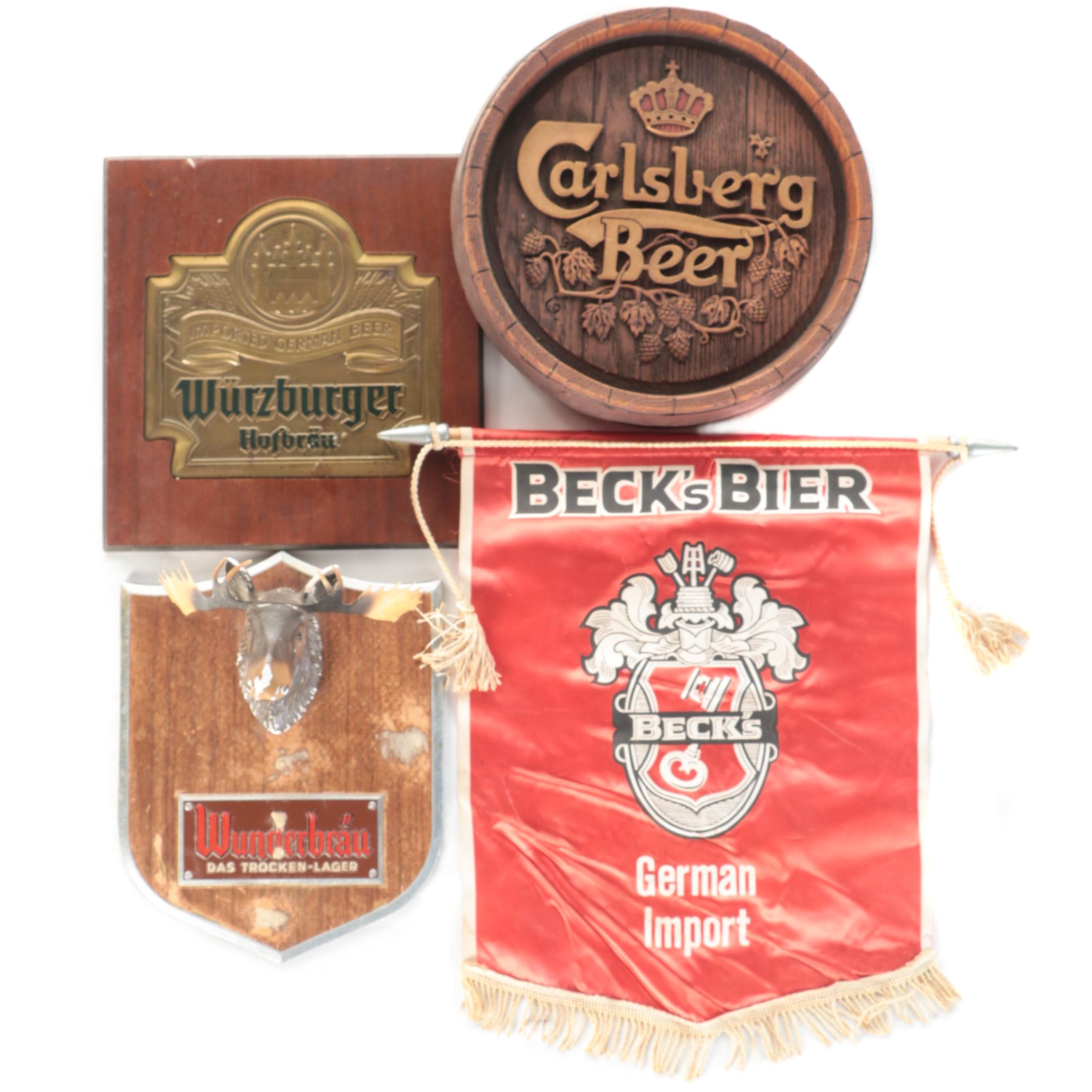 Würzburger Hofbräu, Carlsberg with Other Beer Advertising Signs and Banner