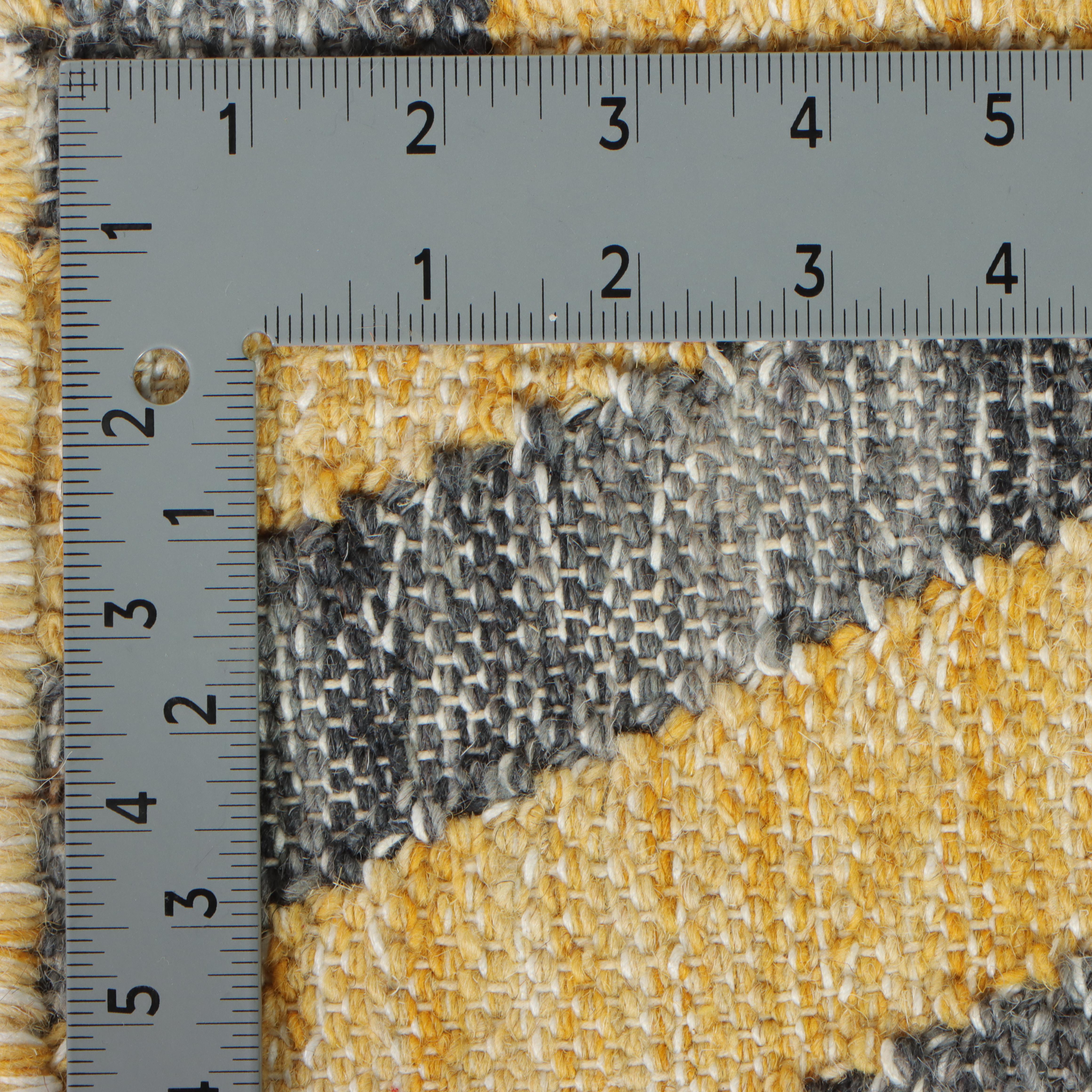5'2 x 7'7 Handwoven Yellow and Grey Chevron Area Rug