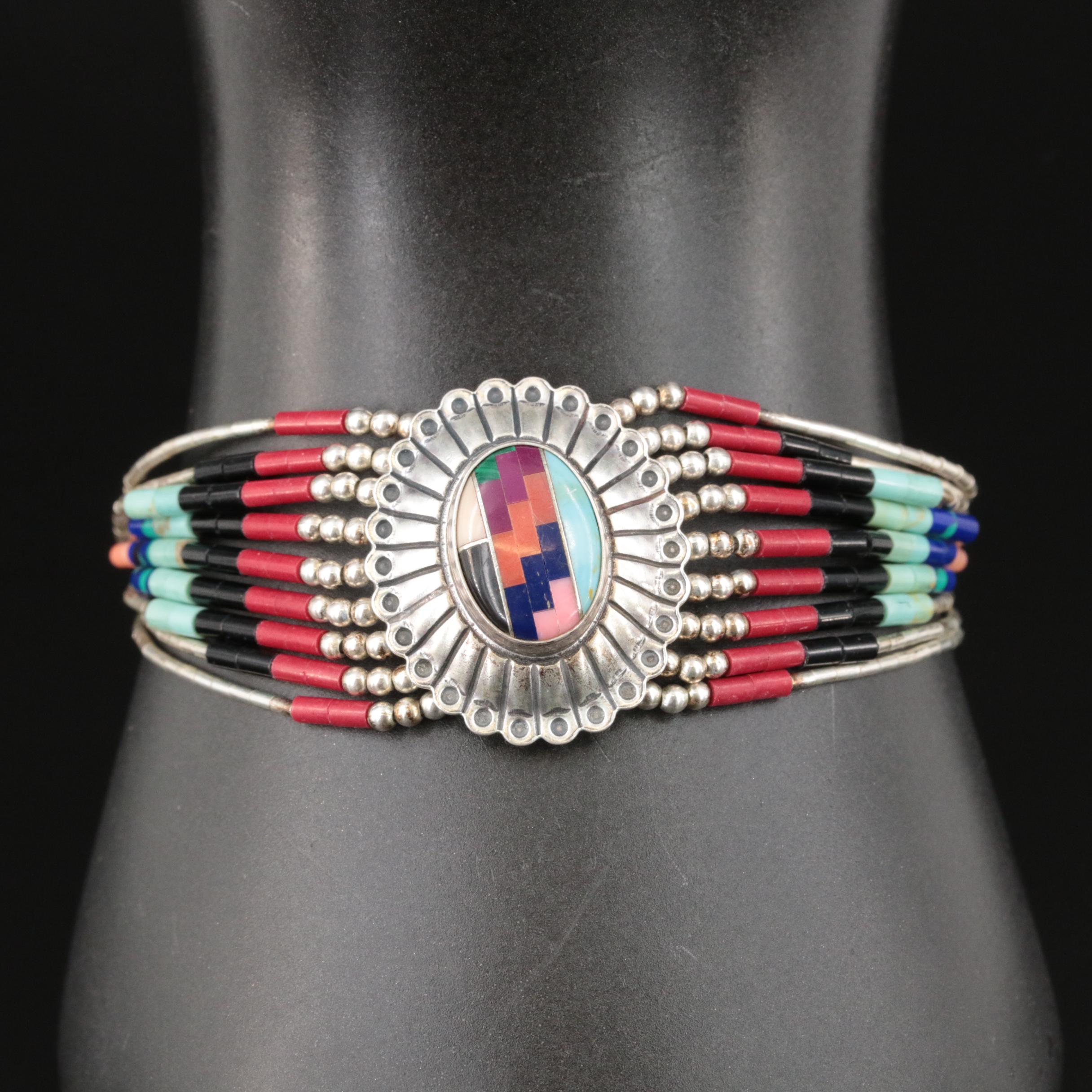 Southwestern Sterling Inlay Bracelet