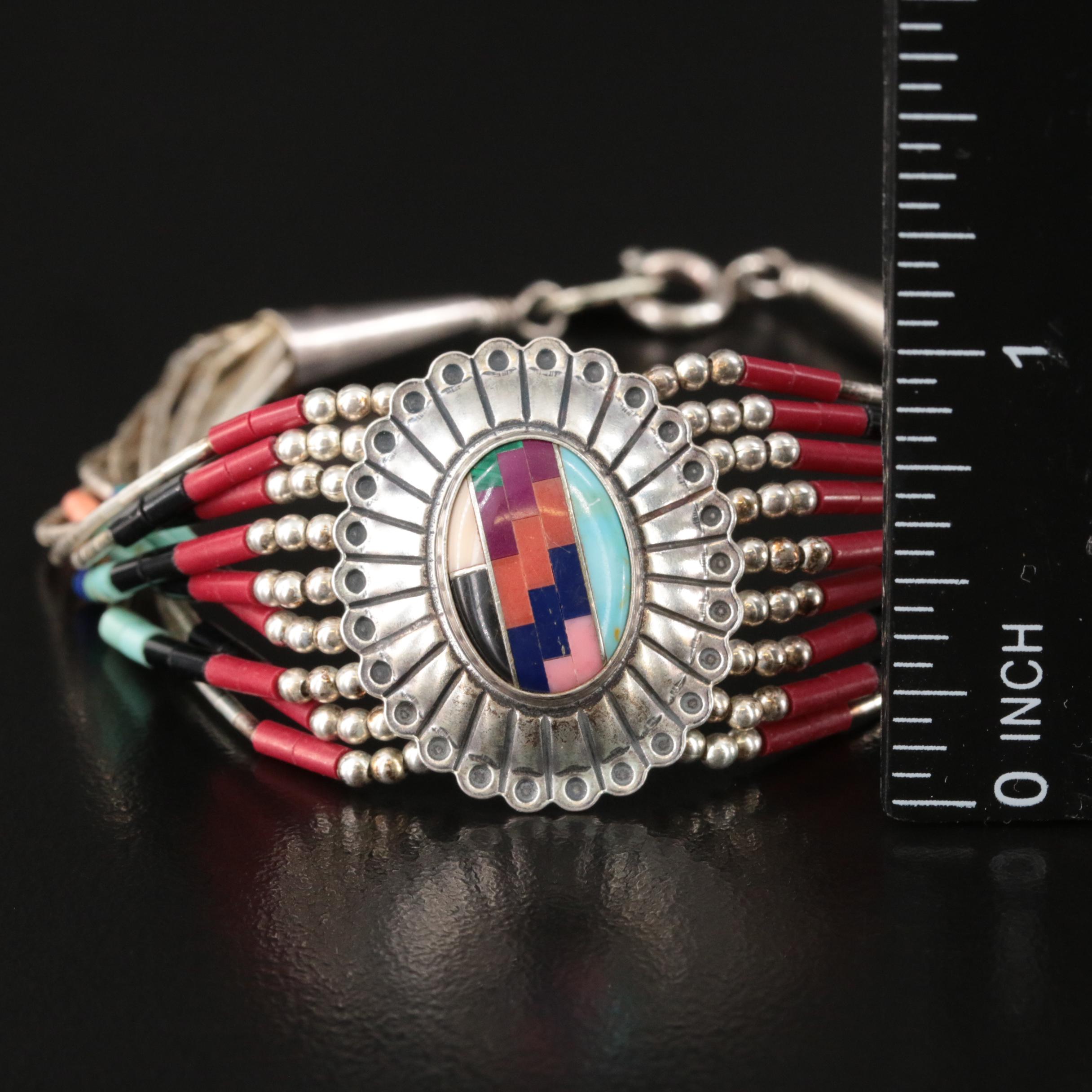 Southwestern Sterling Inlay Bracelet