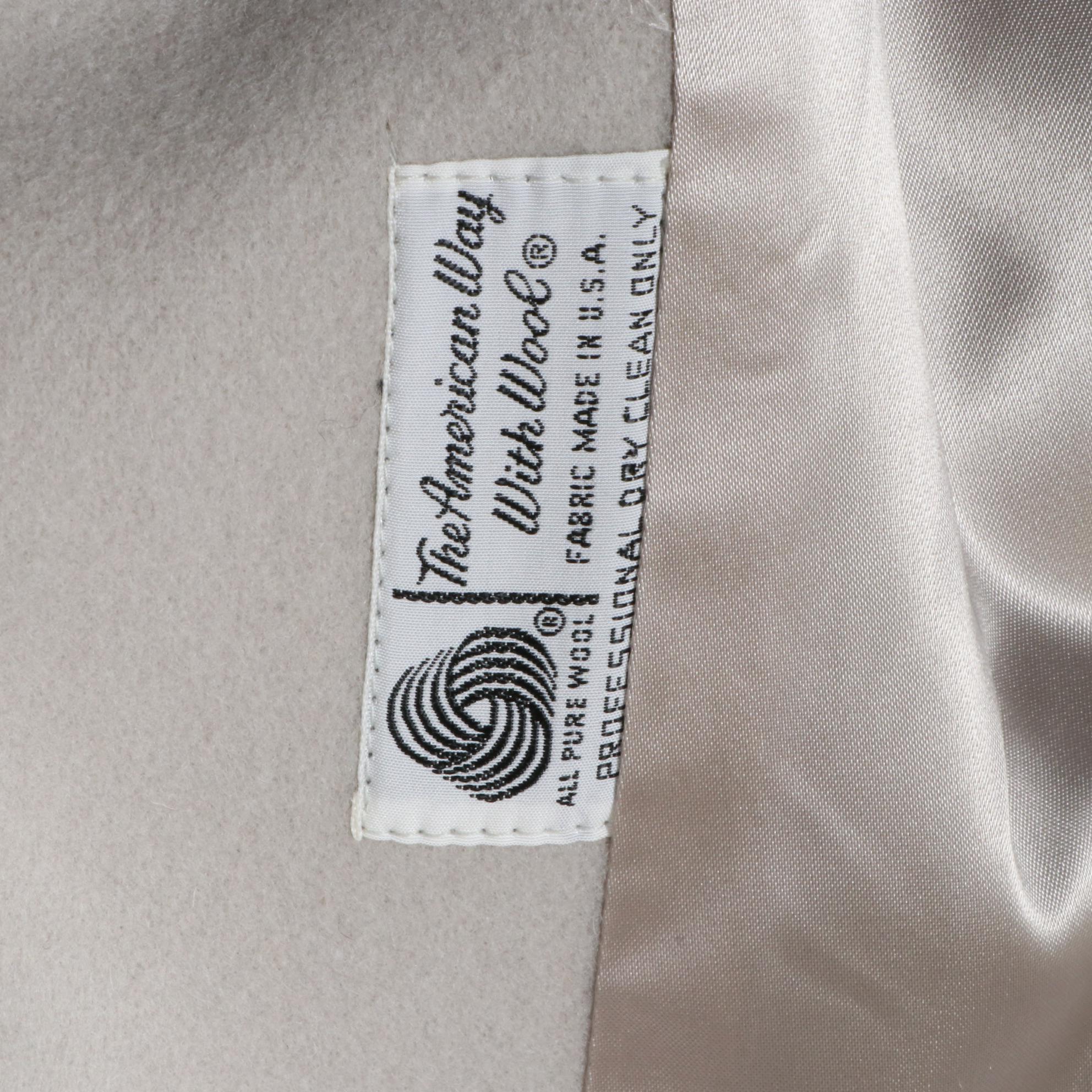 Wool Double-Breasted Coat with Fox Fur Collar