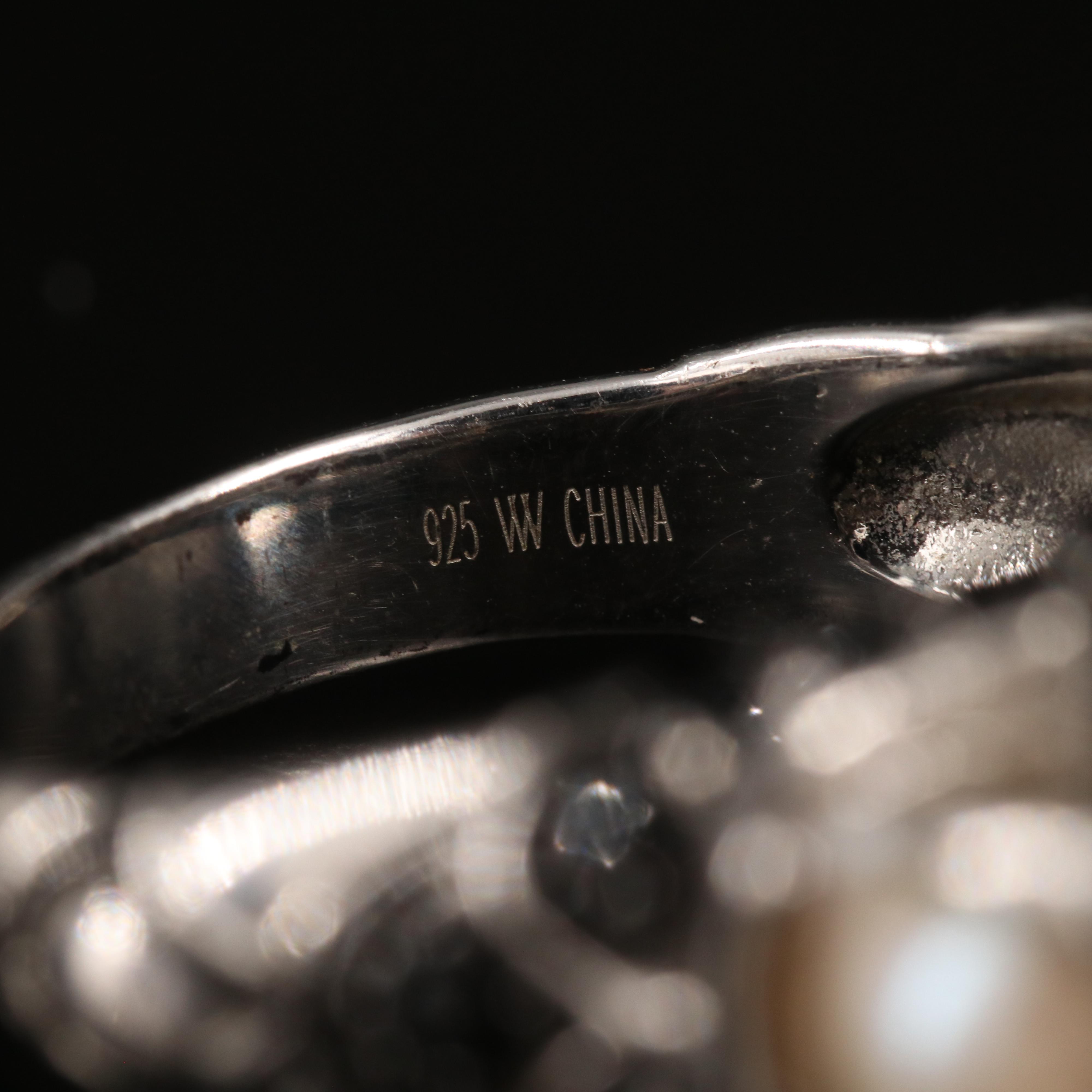 Sterling Pearl, Black Onyx and Garnet Chinese New Year Dragon Ring