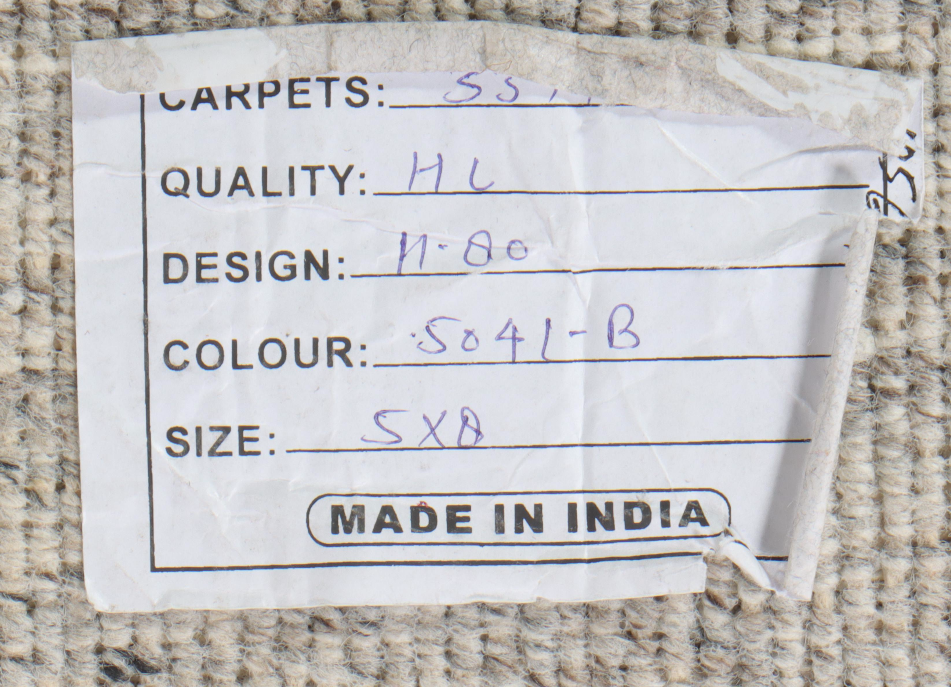 5' x 7'11 Hand-Knotted Indian Contemporary Area Rug