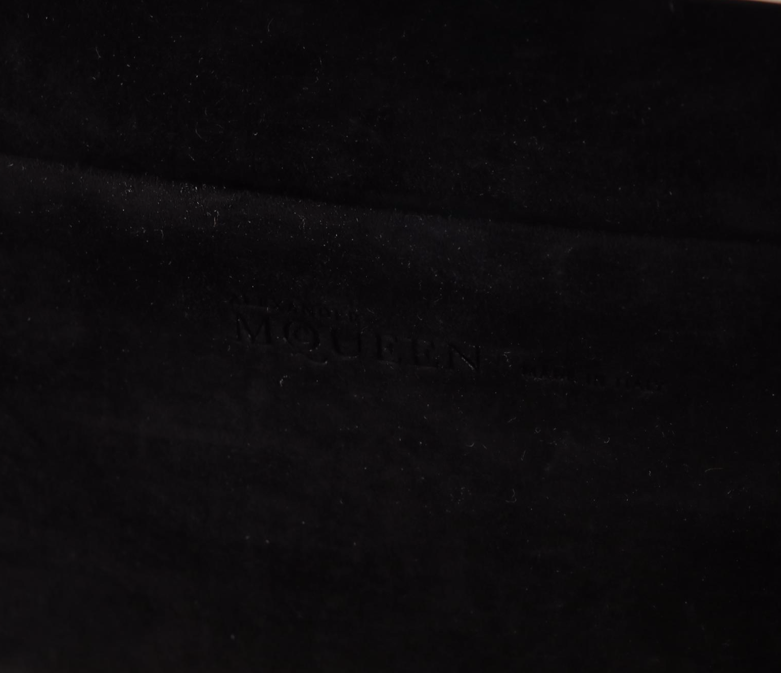 Alexander McQueen Cage Clutch Handbag in Croc-Embossed Leather