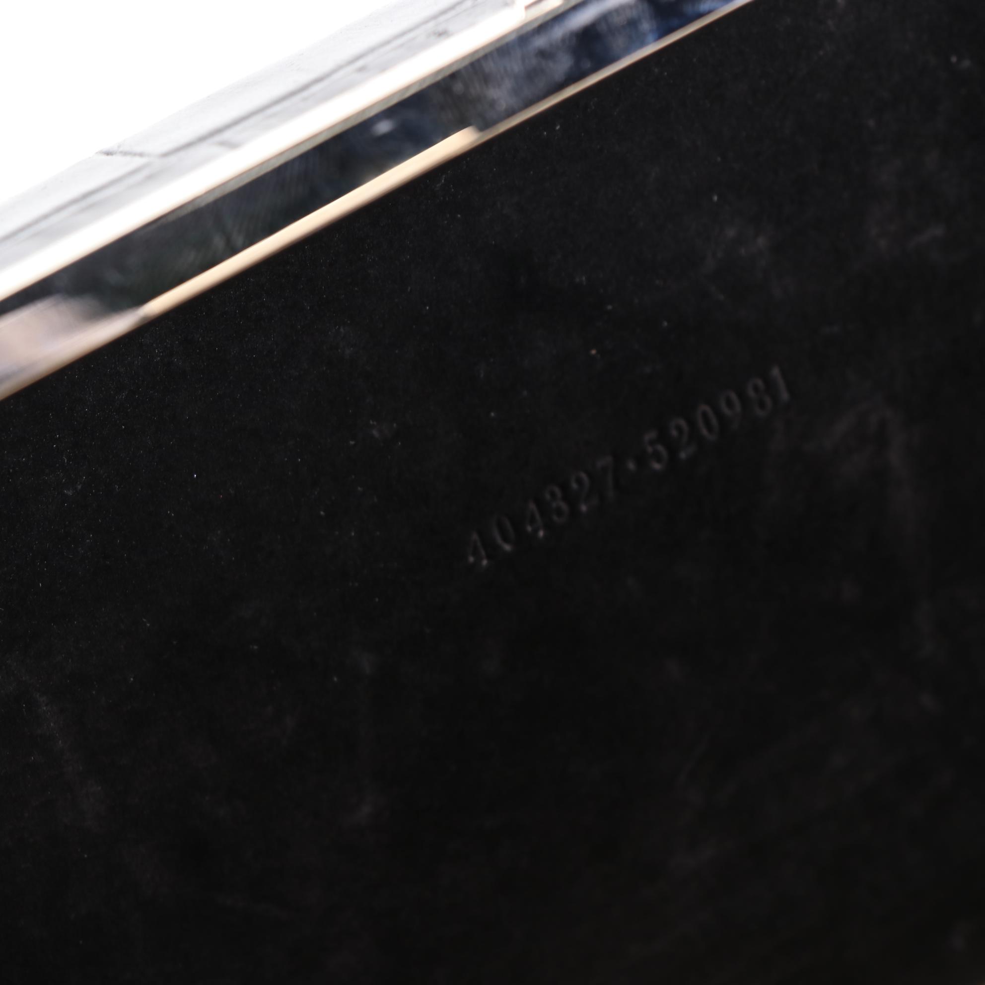 Alexander McQueen Cage Clutch Handbag in Croc-Embossed Leather