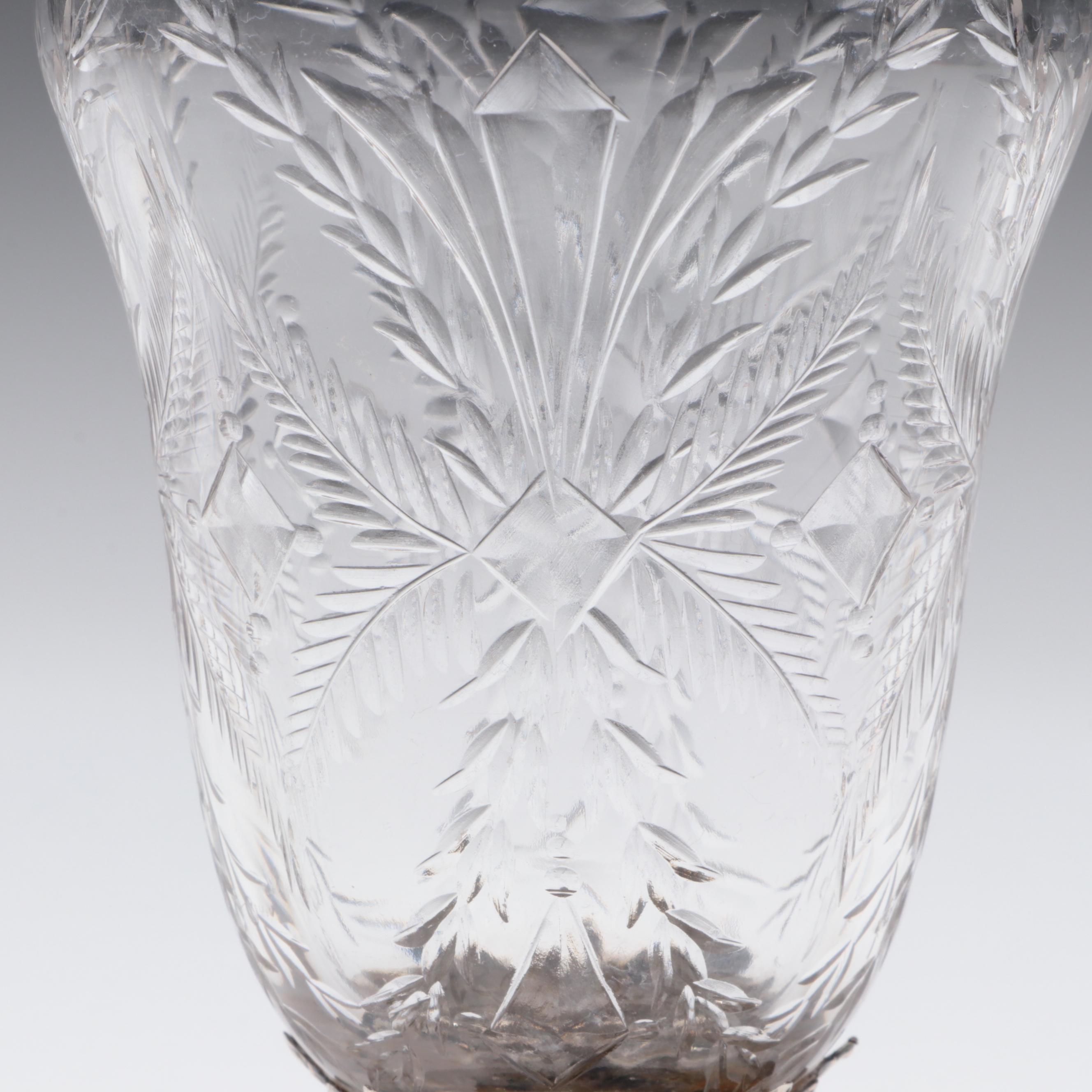 Wm. B. Durgin Co. Neoclassical Style Cut Glass and Sterling Silver Muffineer