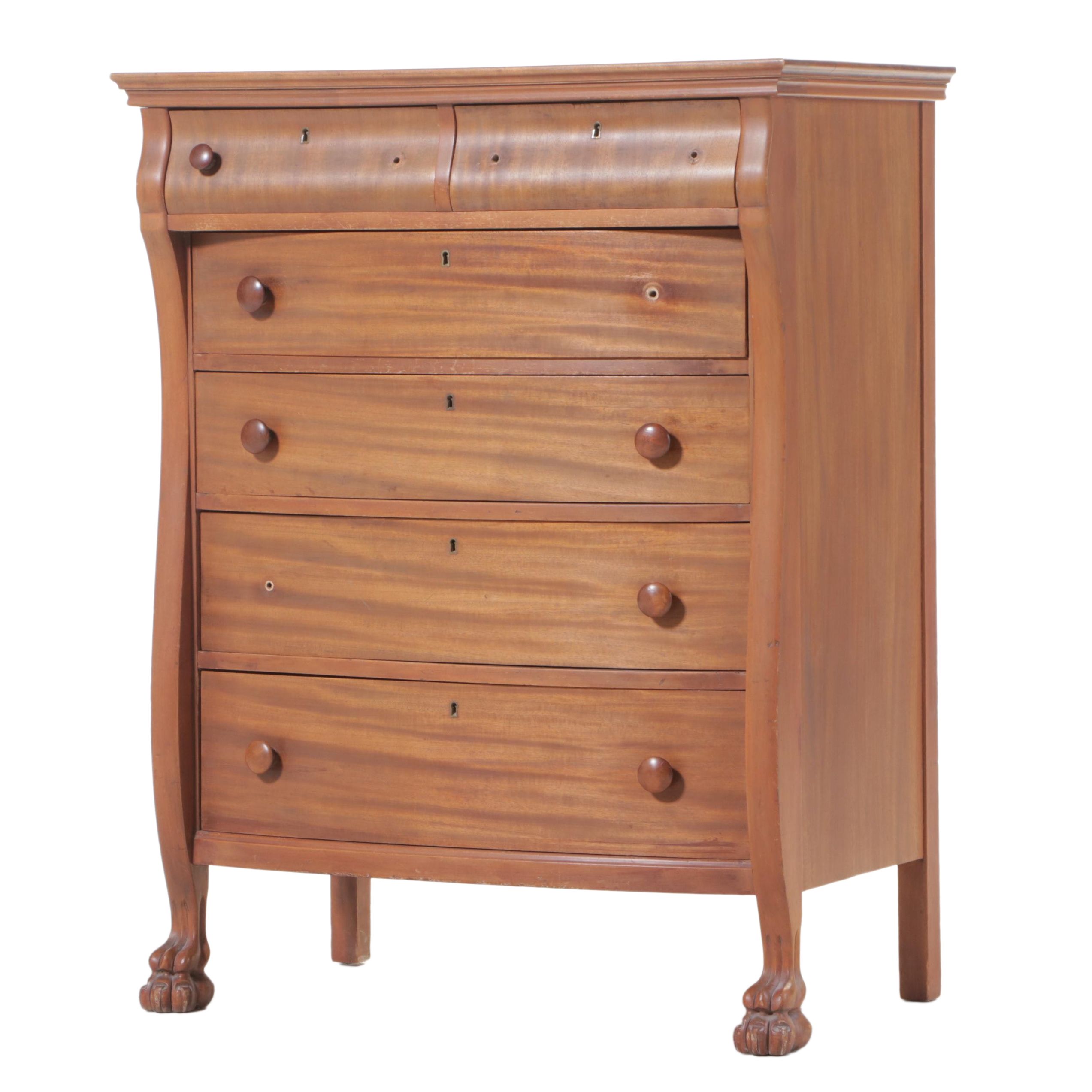 Kreimer & Brother Empire Revival Mahogany Six-Drawer Chest, Early 20th Century