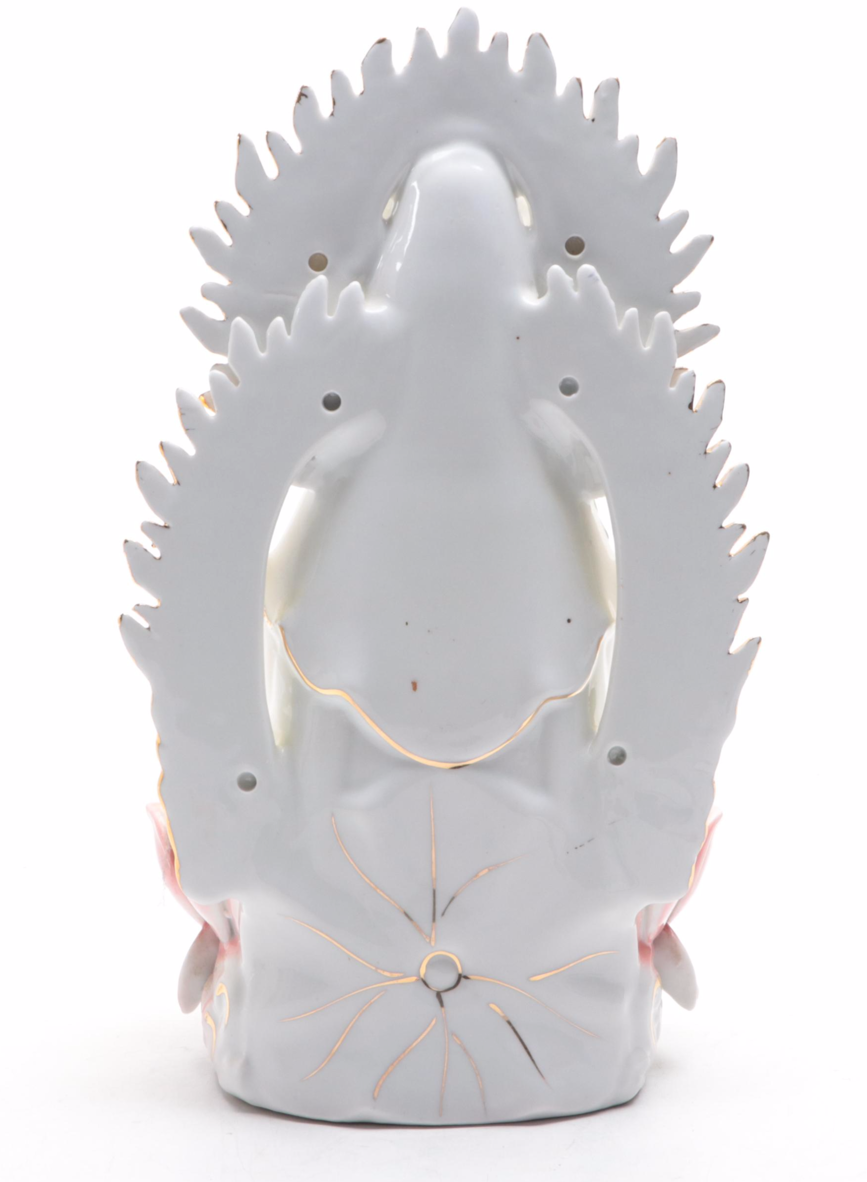 Chinese Porcelain Figurine of Guanyin Seated on a Lotus Flower