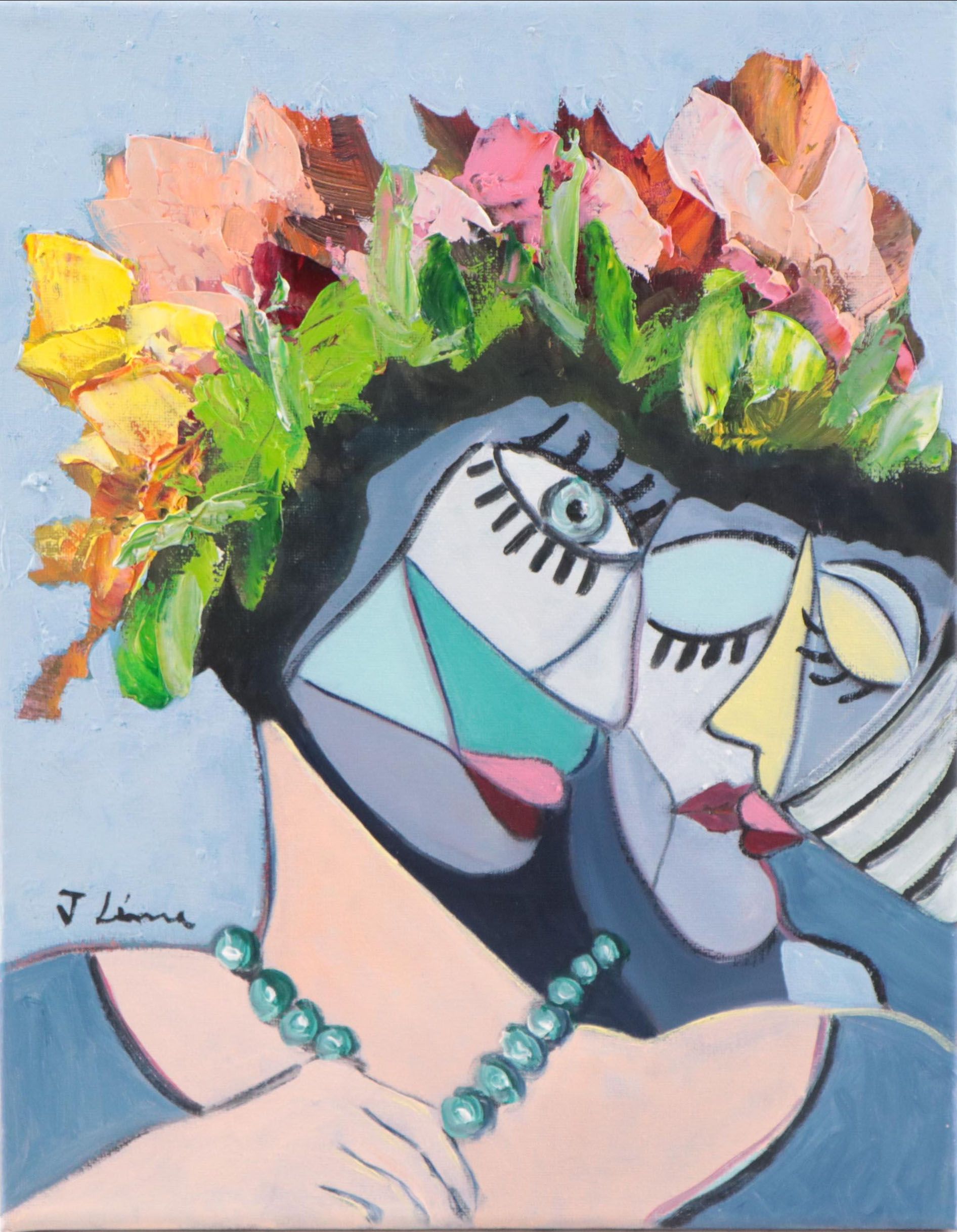 José M. Lima Cubist Style Portrait Oil Painting, 2023