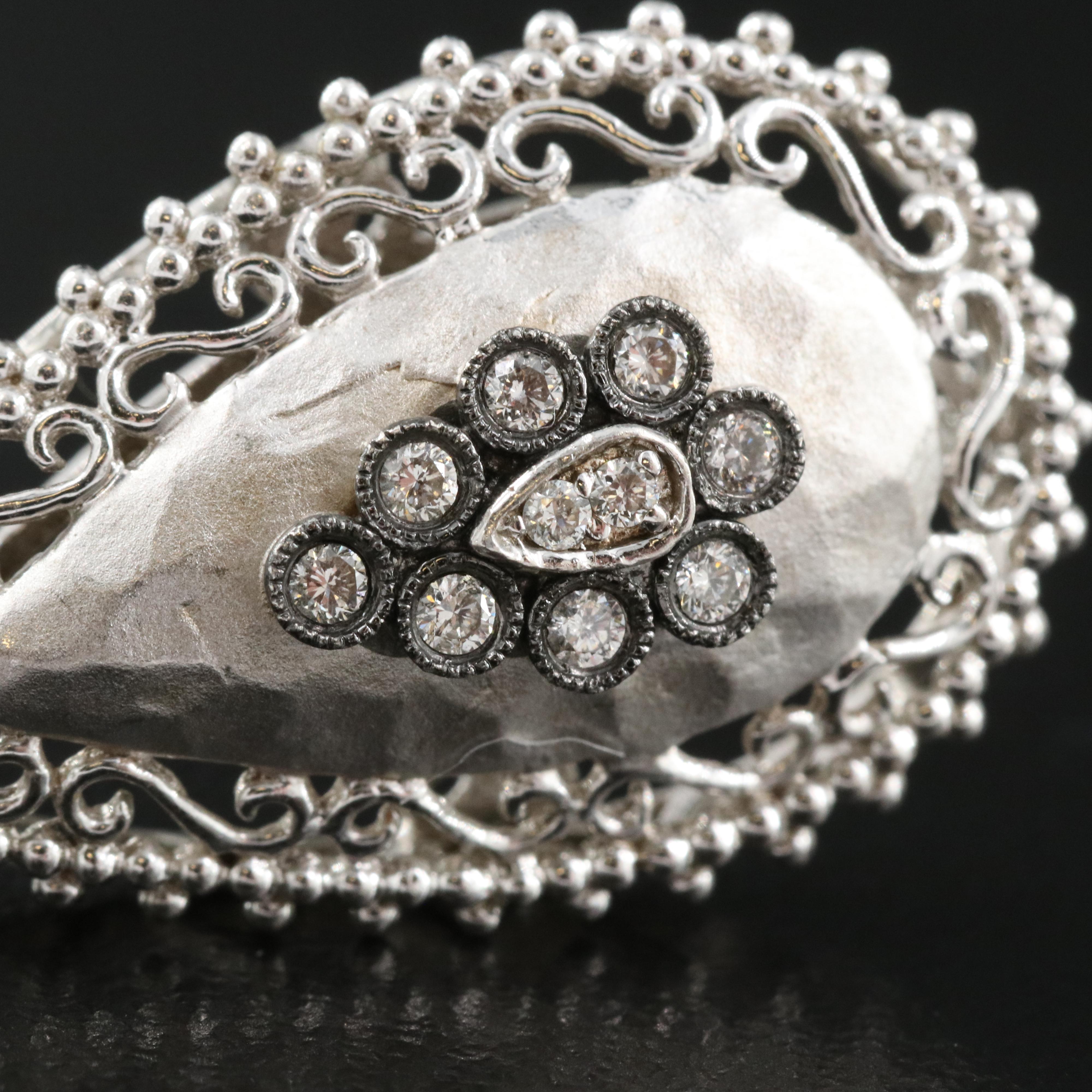 Gabriel & Co Sterling Diamond Scrollwork Earrings