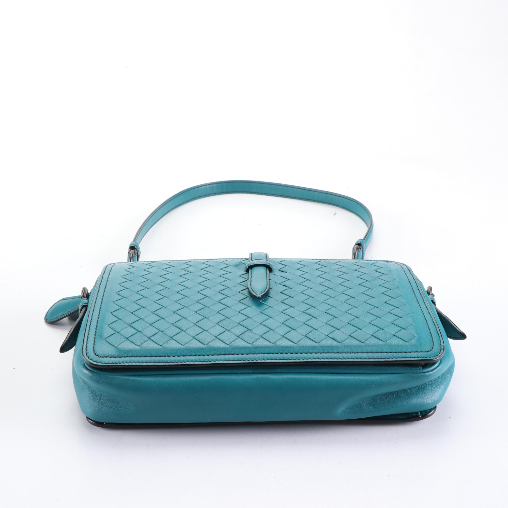 Bottega Veneta Belt Flap Camera Bag in Intrecciato Nappa Leather