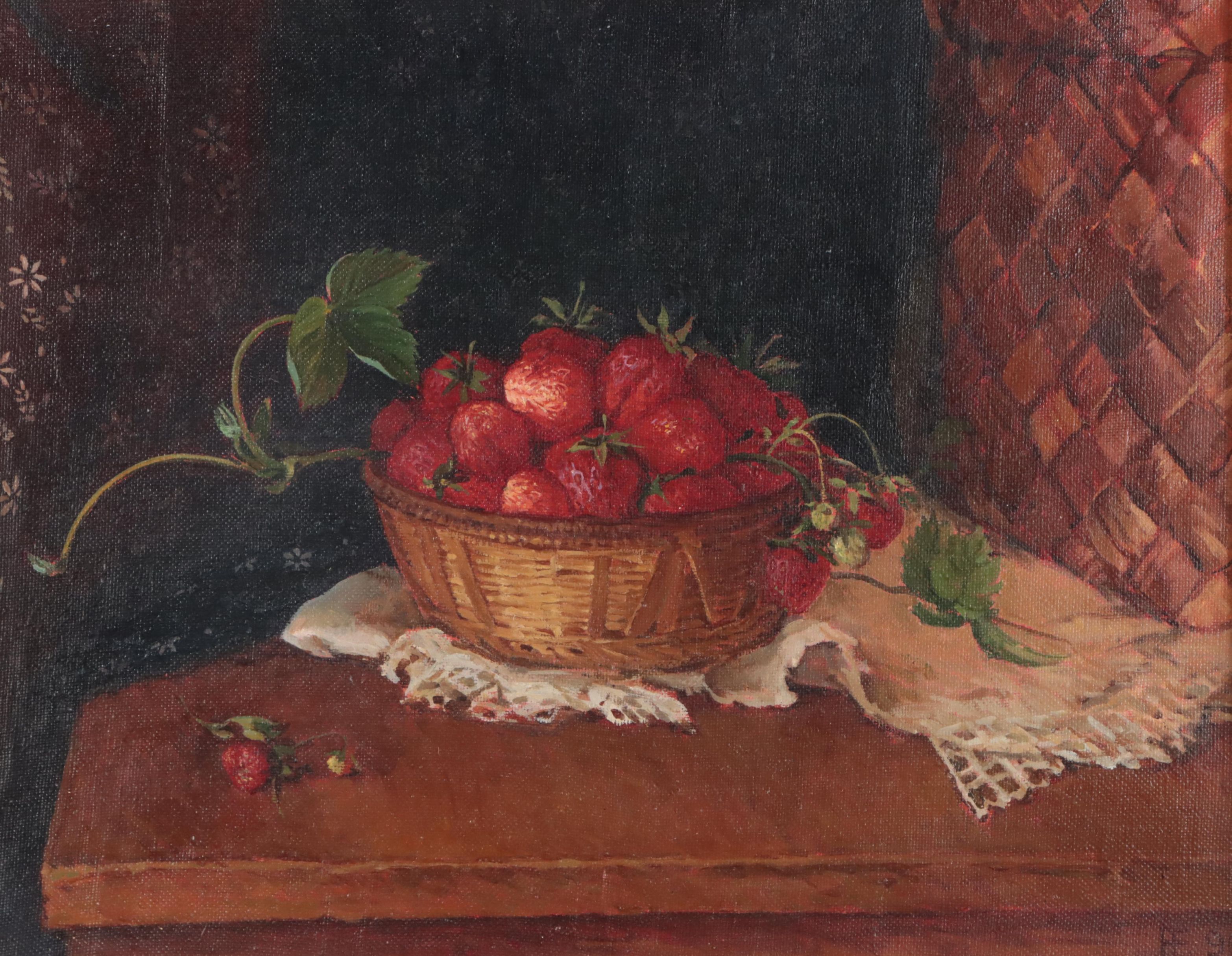 Oil Painting "Still Life With Strawberries," 1996