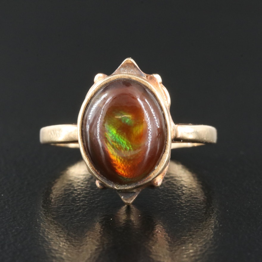 10K Fire Agate Ring