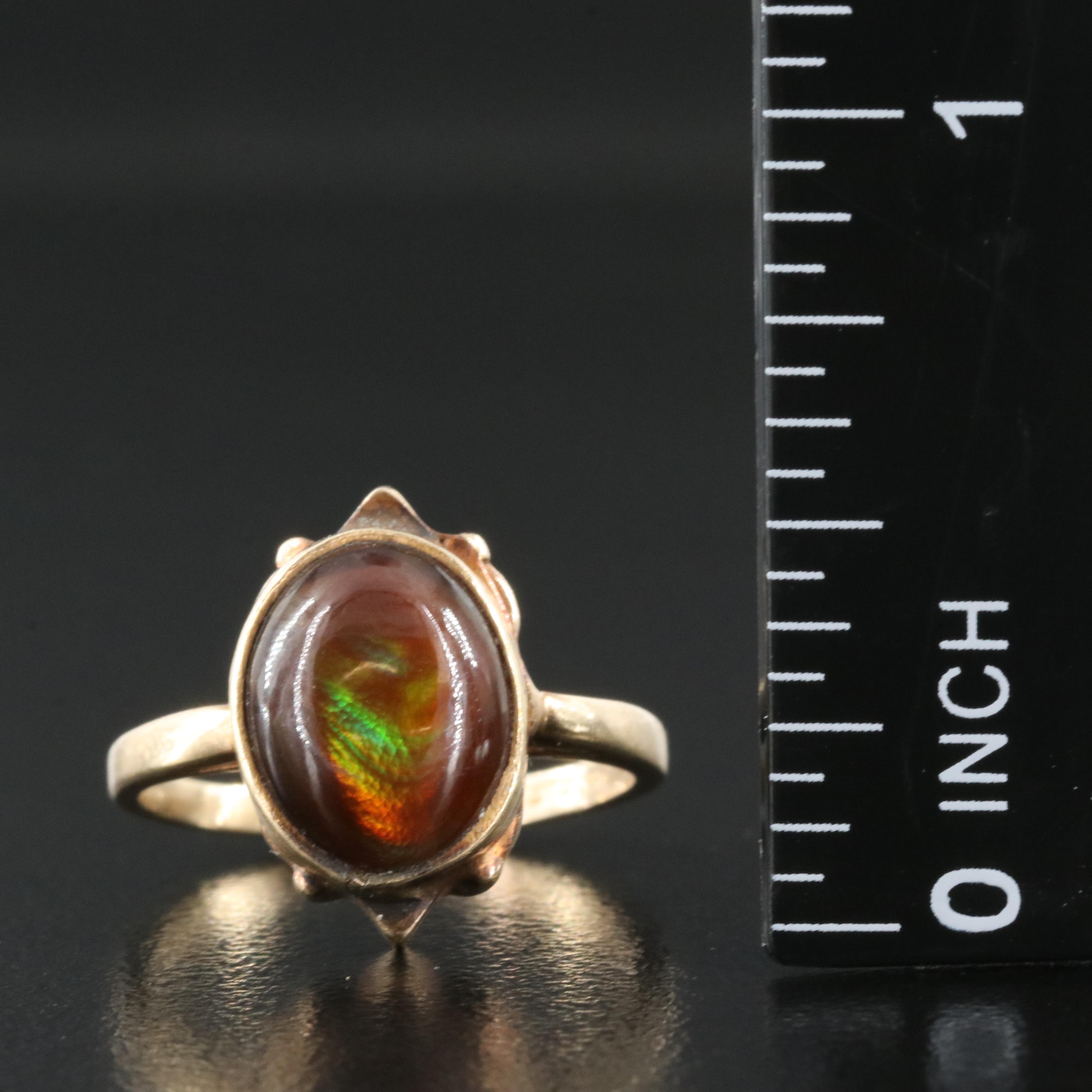 10K Fire Agate Ring