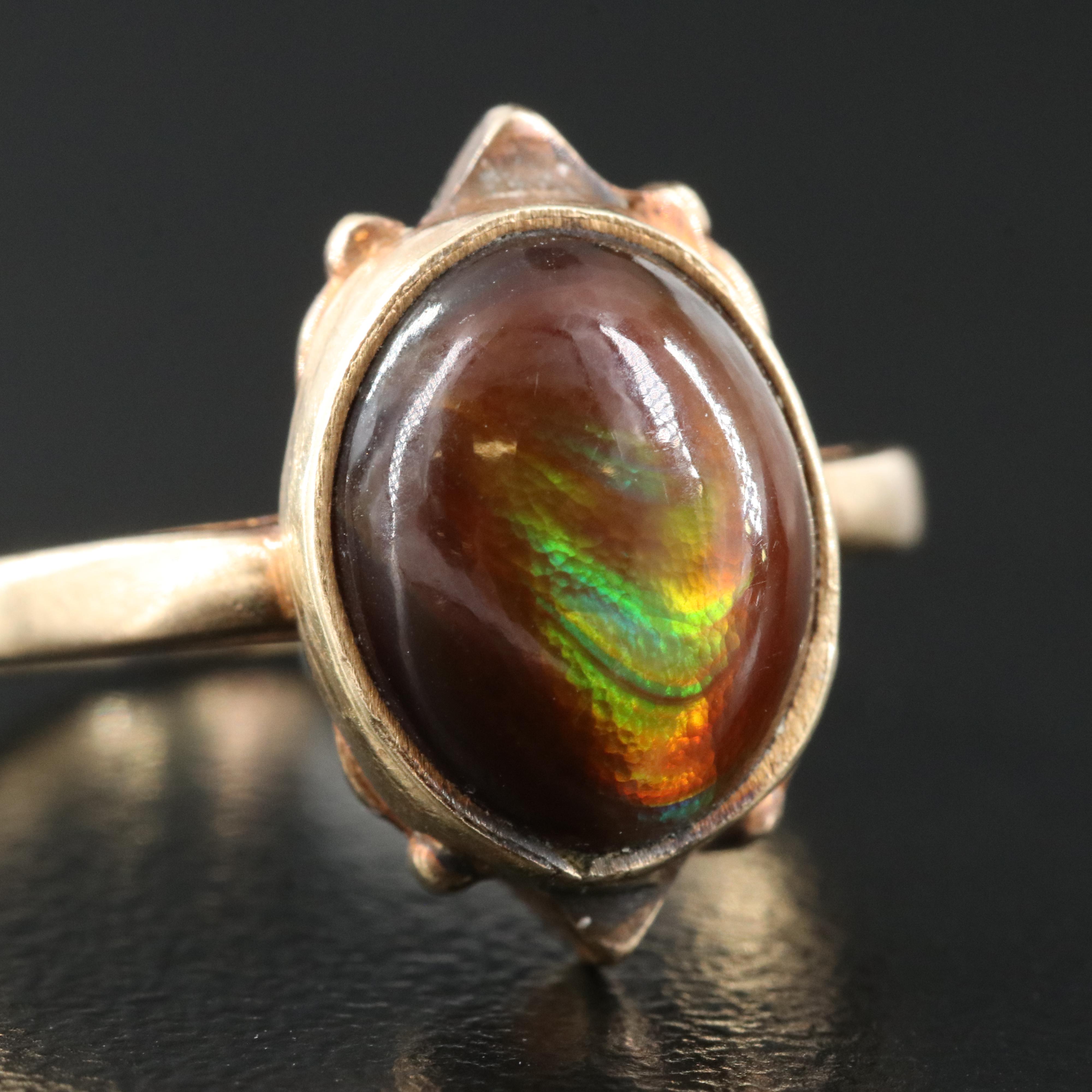 10K Fire Agate Ring