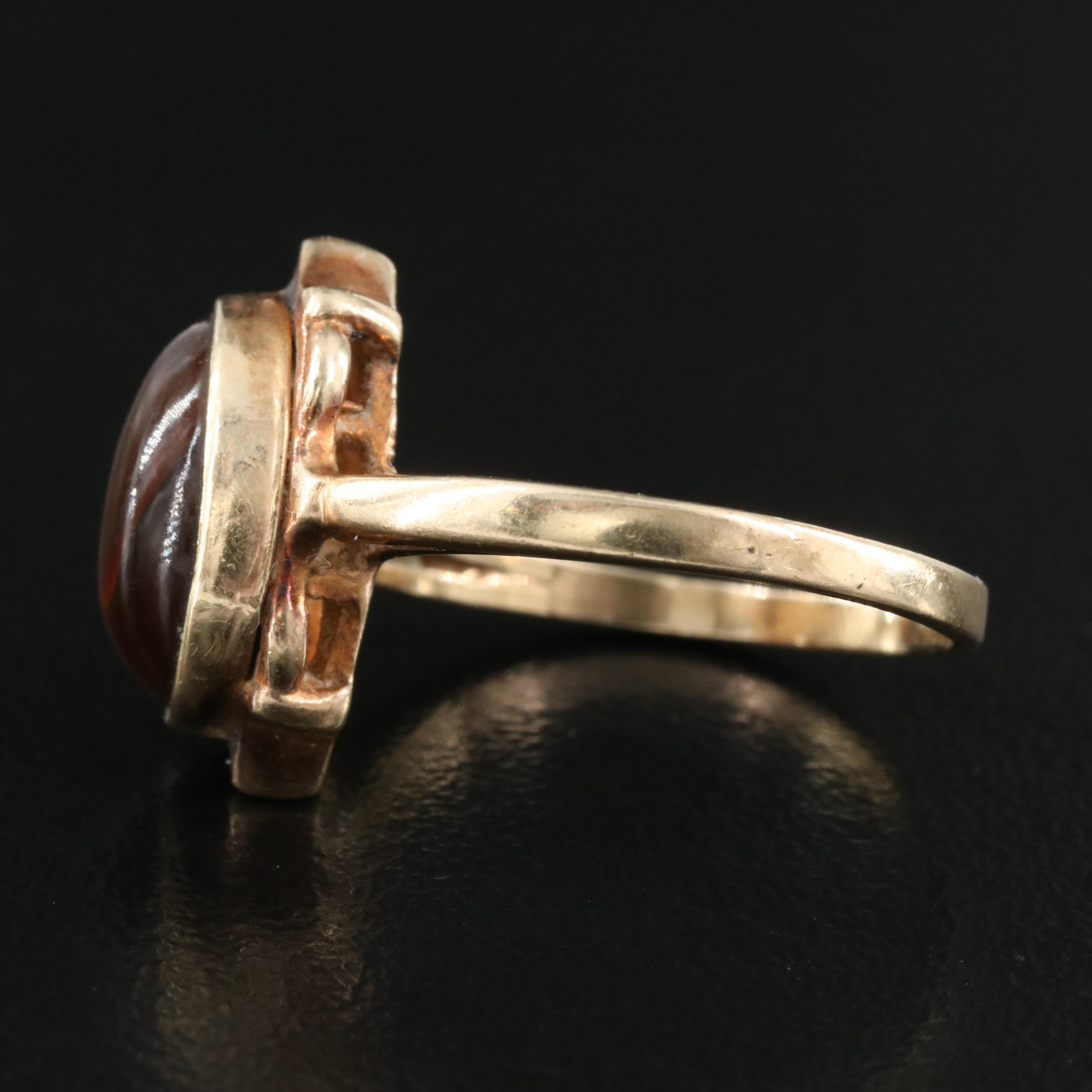 10K Fire Agate Ring