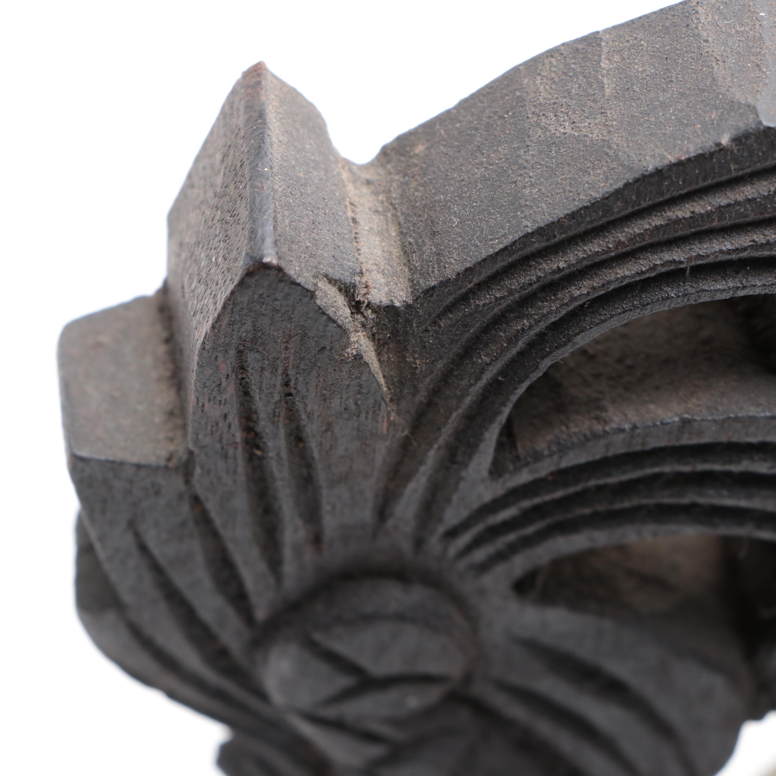 Chinese Dragon and Guardian Lion Brass, Wood and Metal Temple Gong Bell, 20th C.