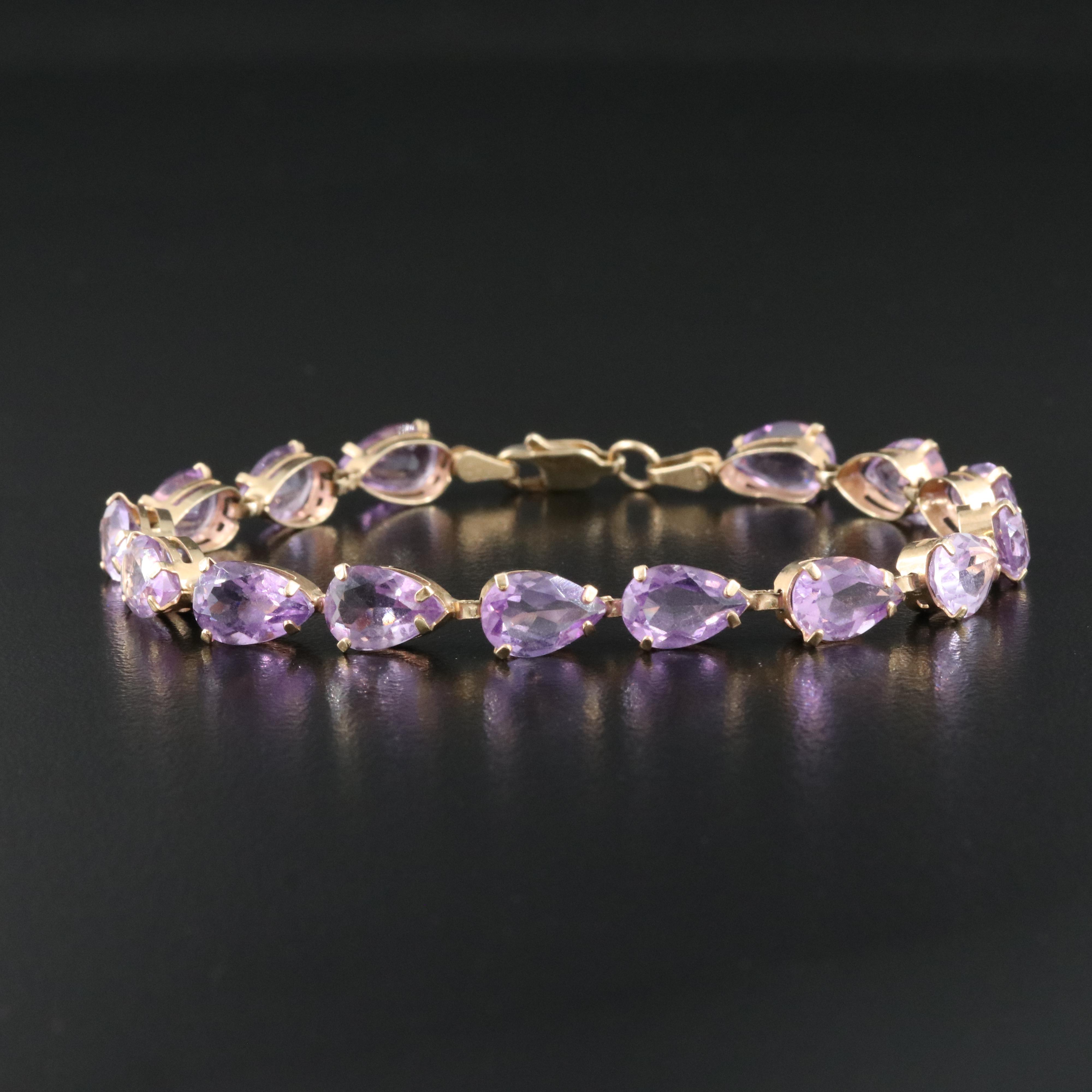 10K Amethyst Bracelet