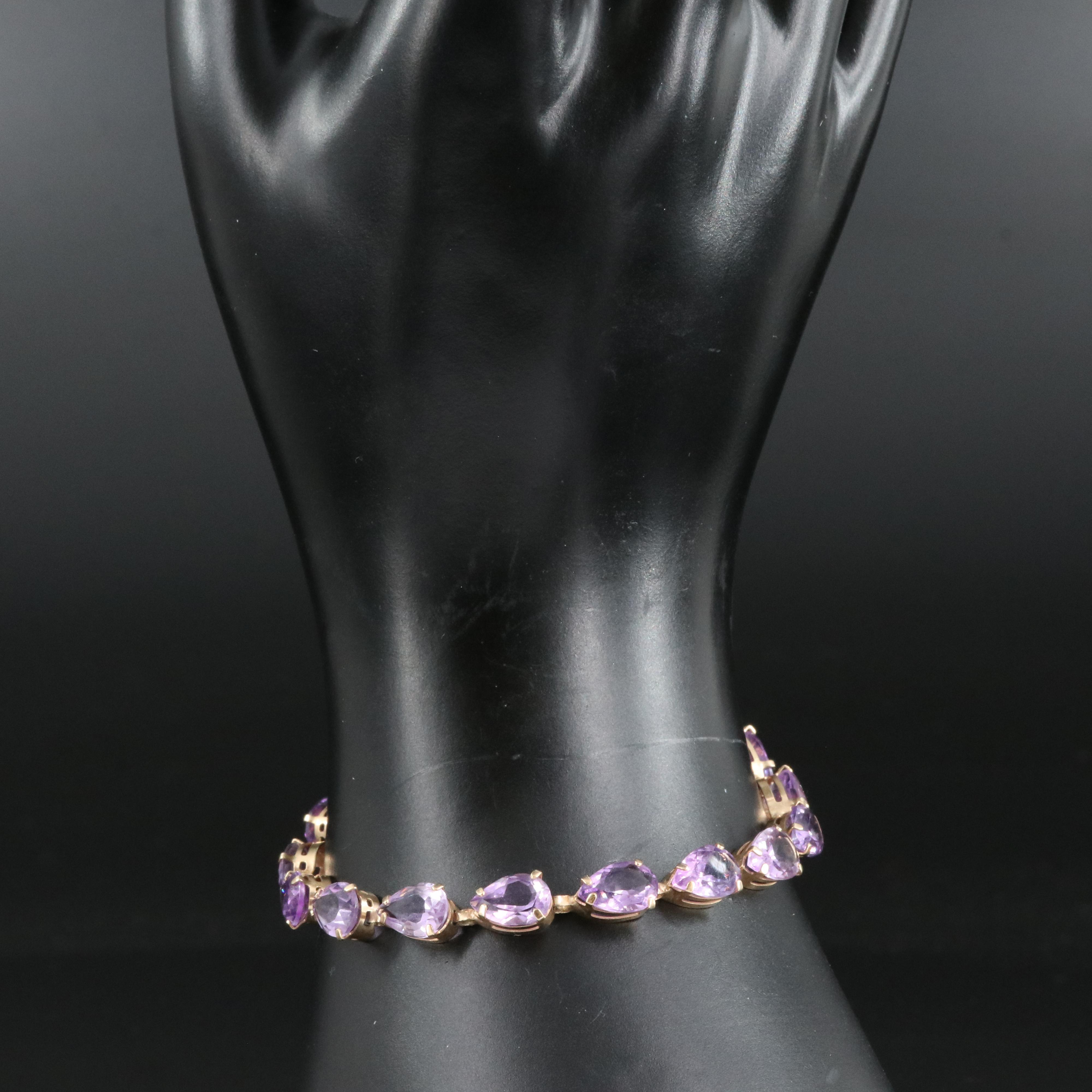 10K Amethyst Bracelet