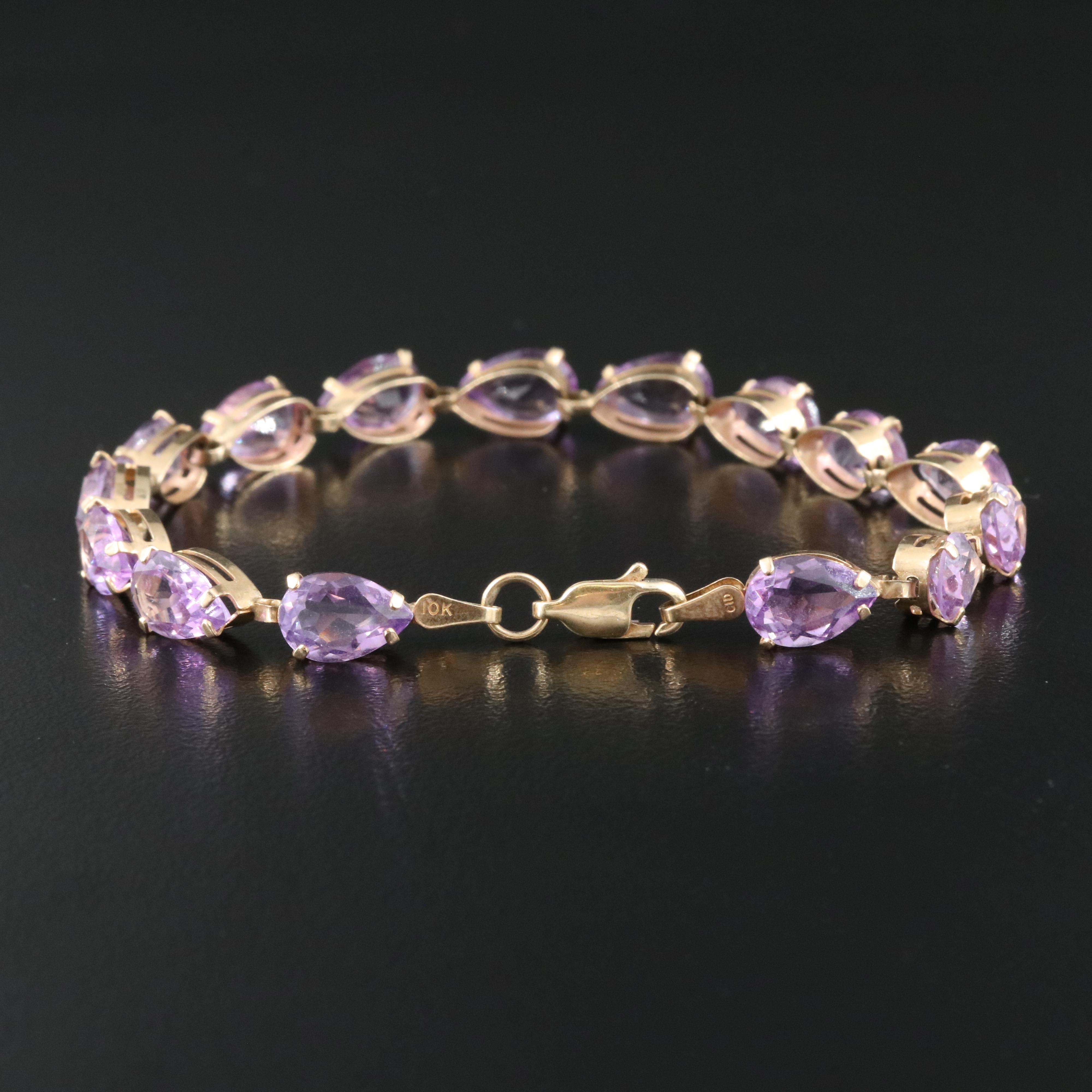 10K Amethyst Bracelet