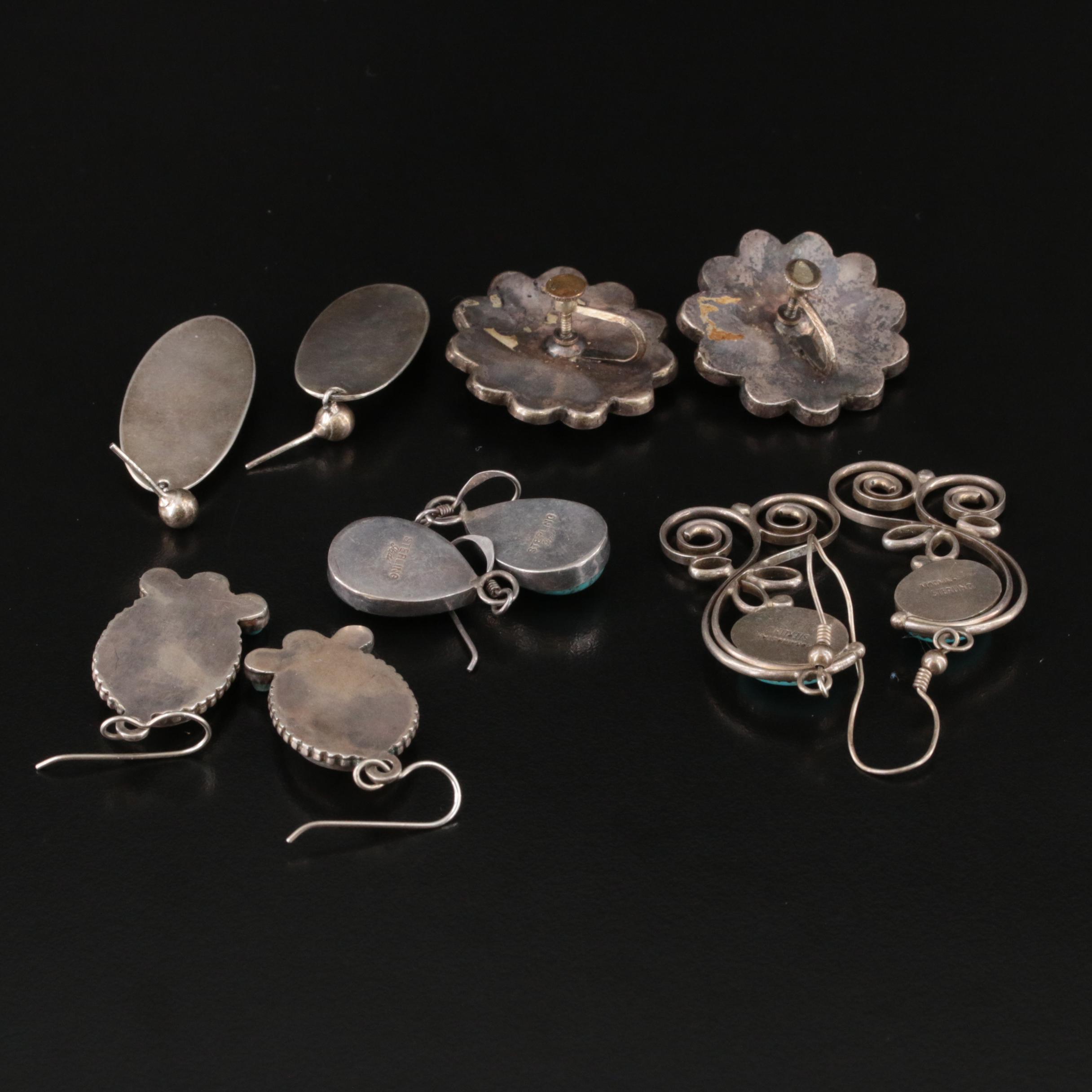 Southwestern Earring Collection Including Turquoise, Mother-of-Pearl and Coral