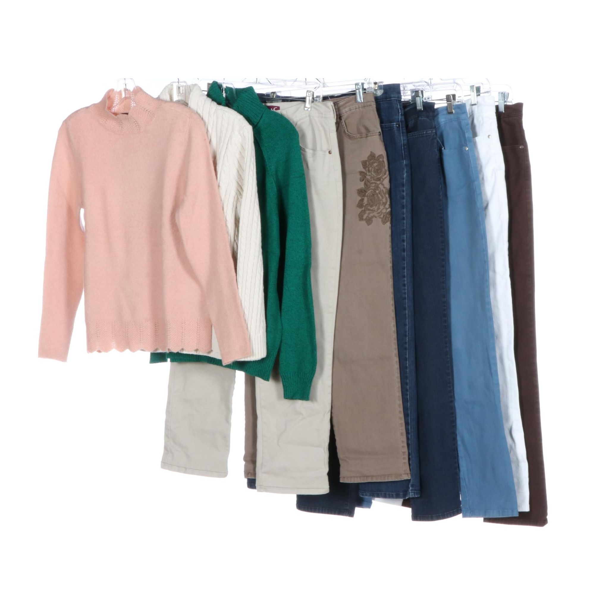 Liz Claiborne, Jeanne Pierre Sweaters, and Gloria Vanderbilt Amanda Style Jeans