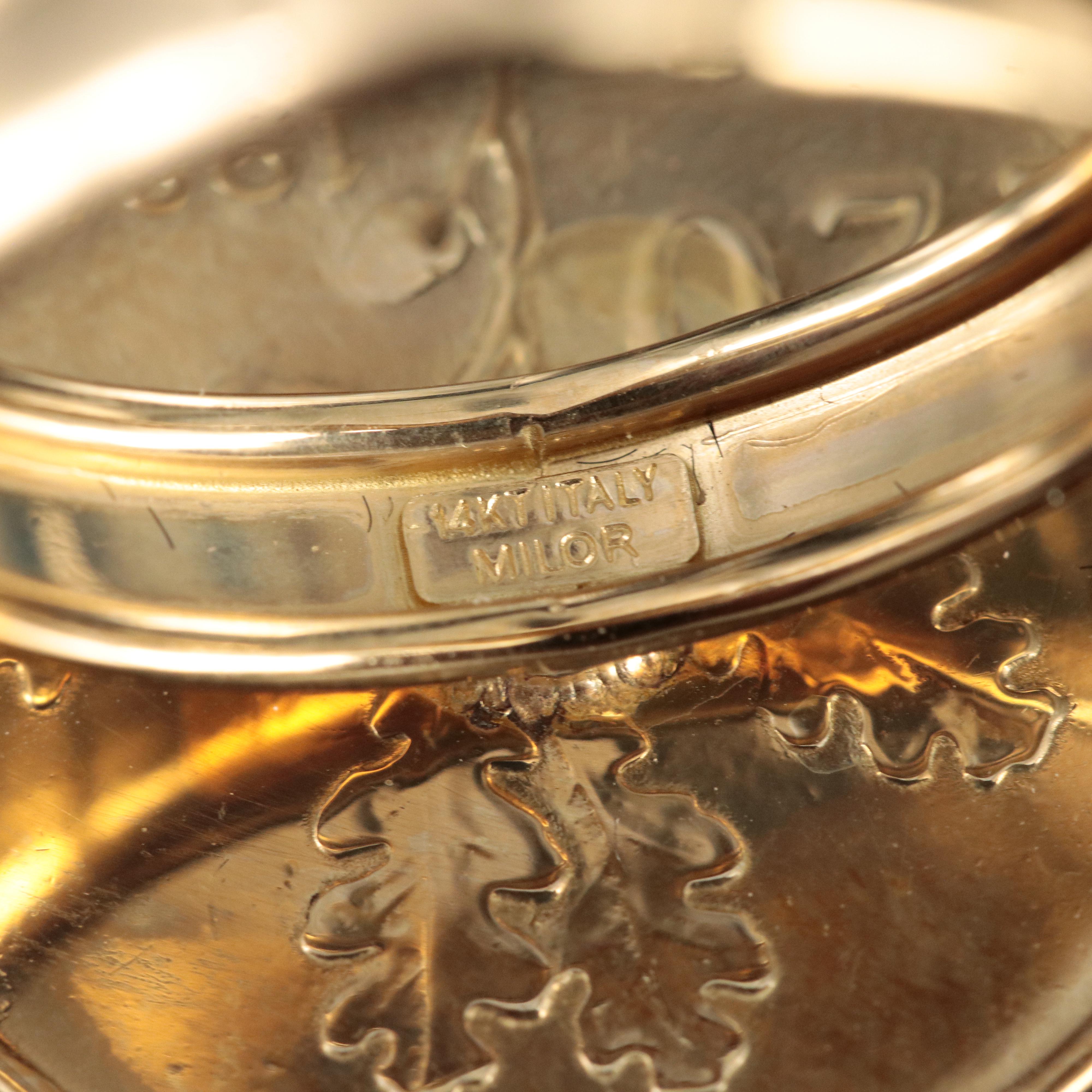 Italian 20-Lire Coin and Italian 200-Lire Coin Rings with 14K Components